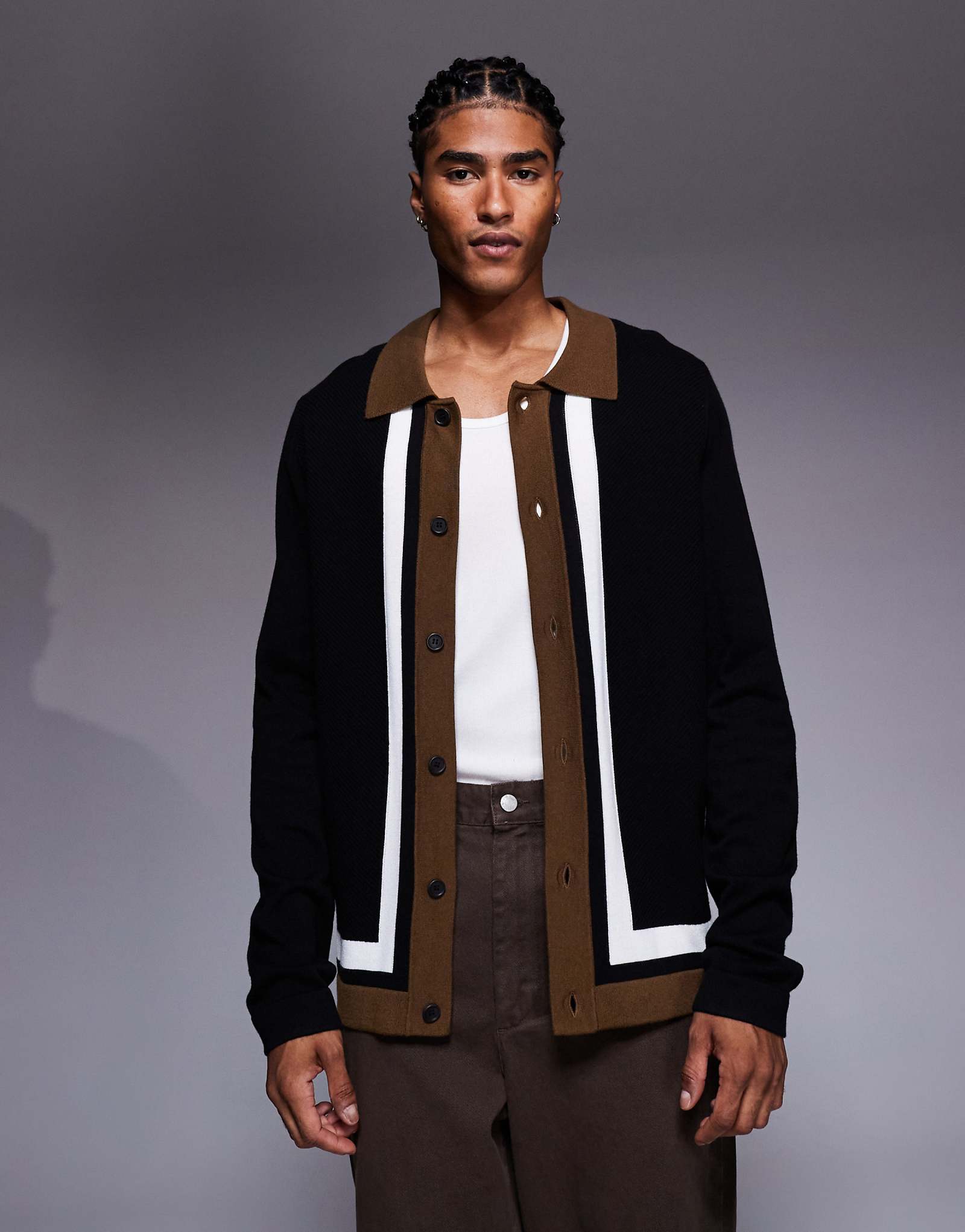 Кардиган свободного кроя Hugo Red черного цвета 44490₽