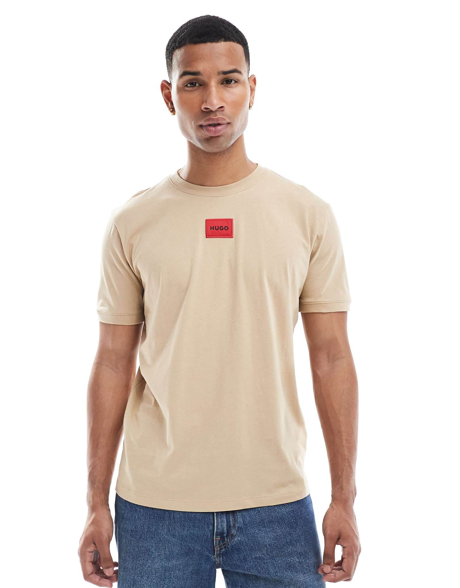 Бежевая футболка HUGO Red Diragolino