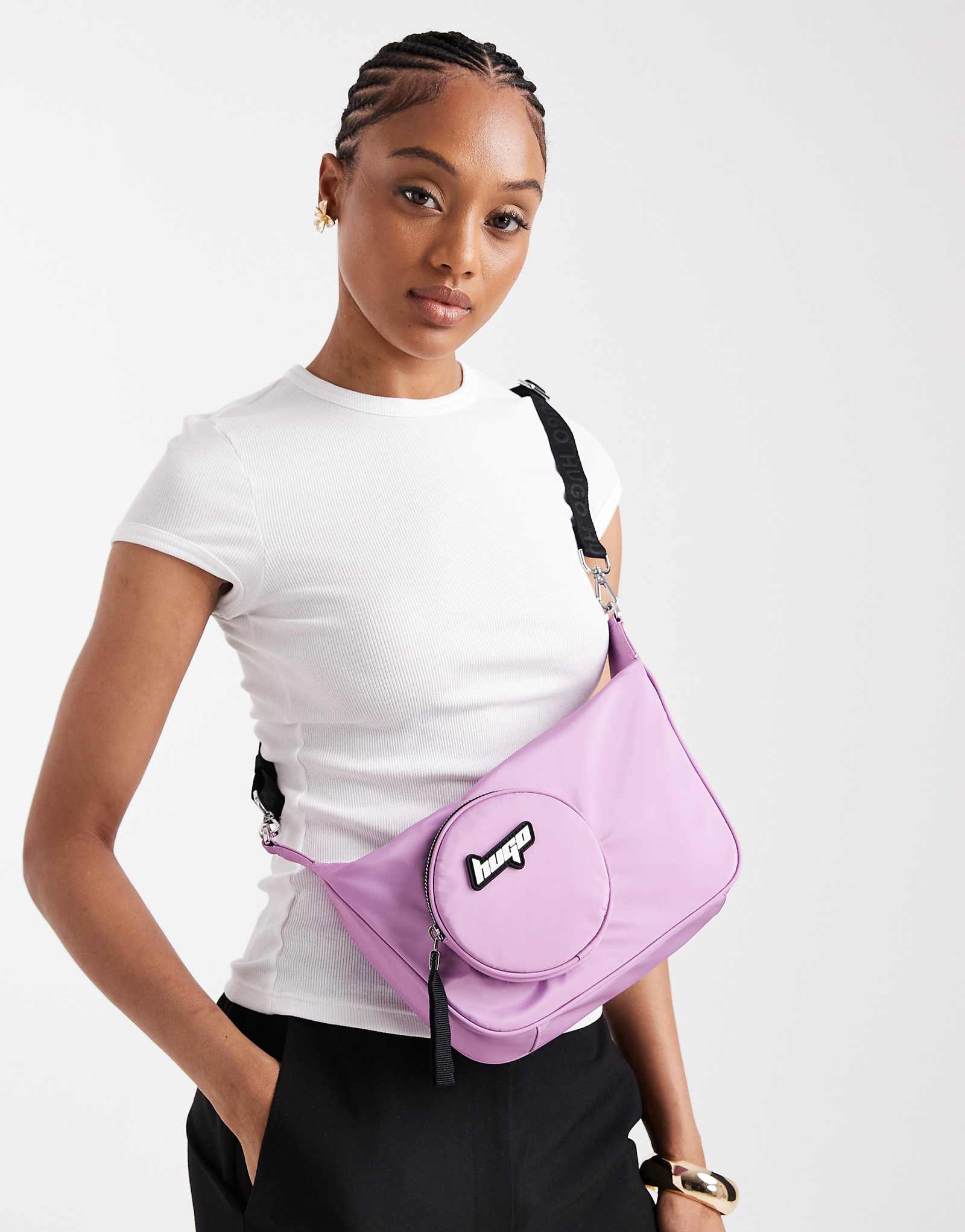 Сумка через плечо HUGO Blue Roselyn розового цвета