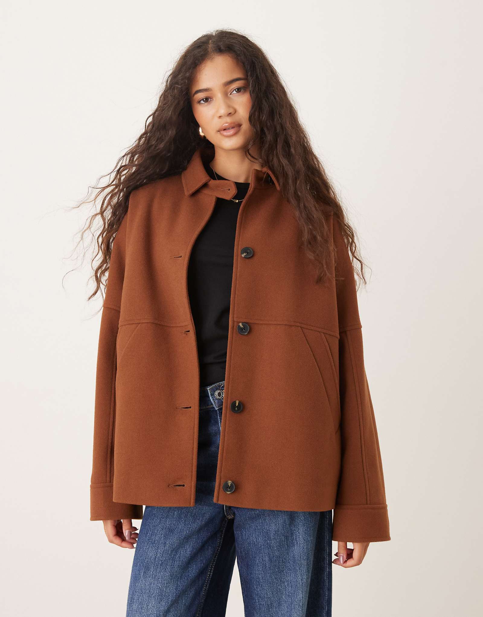 Строгий пиджак harrington с напуском от ASOS DESIGN цвета ржавчины 14290₽