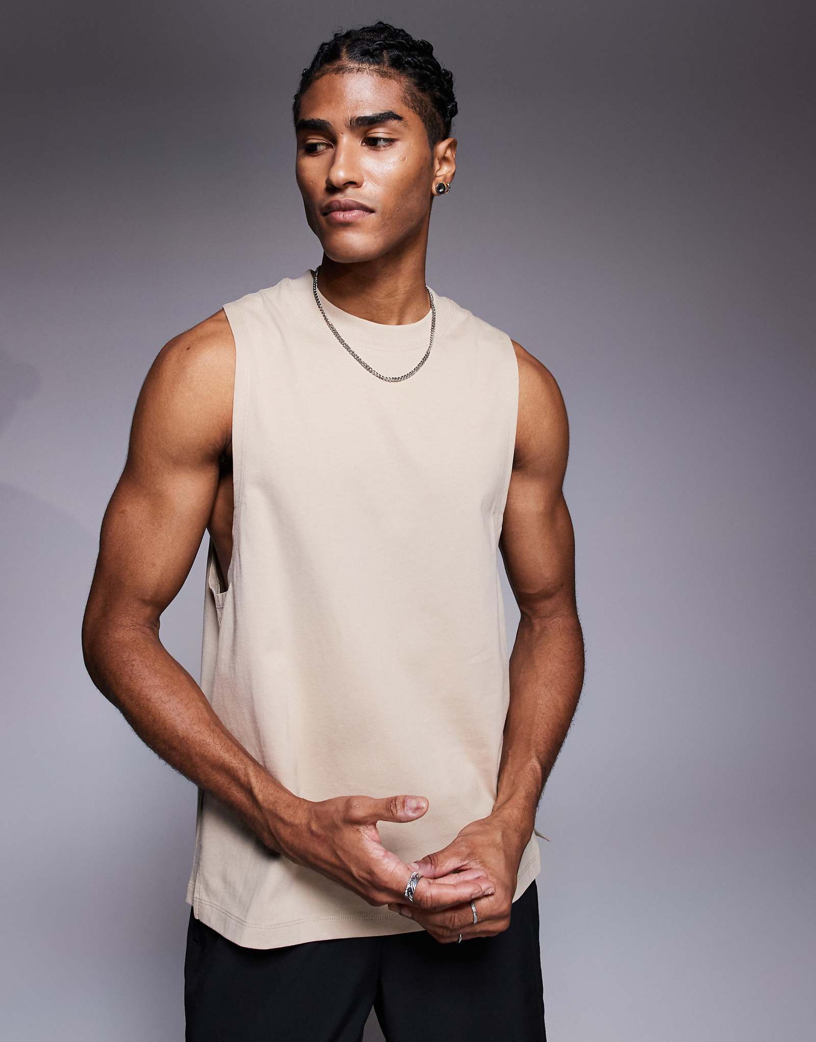 4505 Хлопковая тренировочная майка Icon с заниженными проймами и быстросохнущей отделкой из камня 4090₽