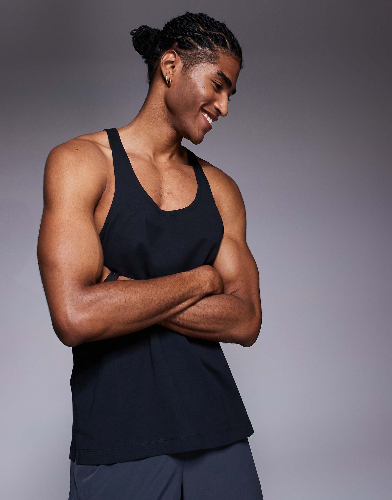 4505 Хлопковая майка-стрингер Icon черного цвета с быстросохнущей отделкой 3490₽