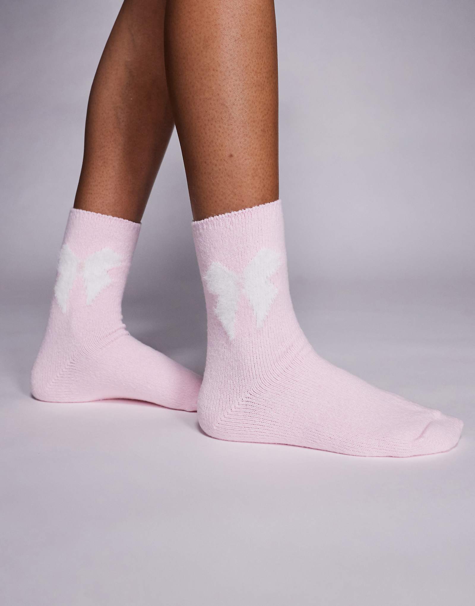 Розовые уютные носки-бантики Boux Avenue 2890₽