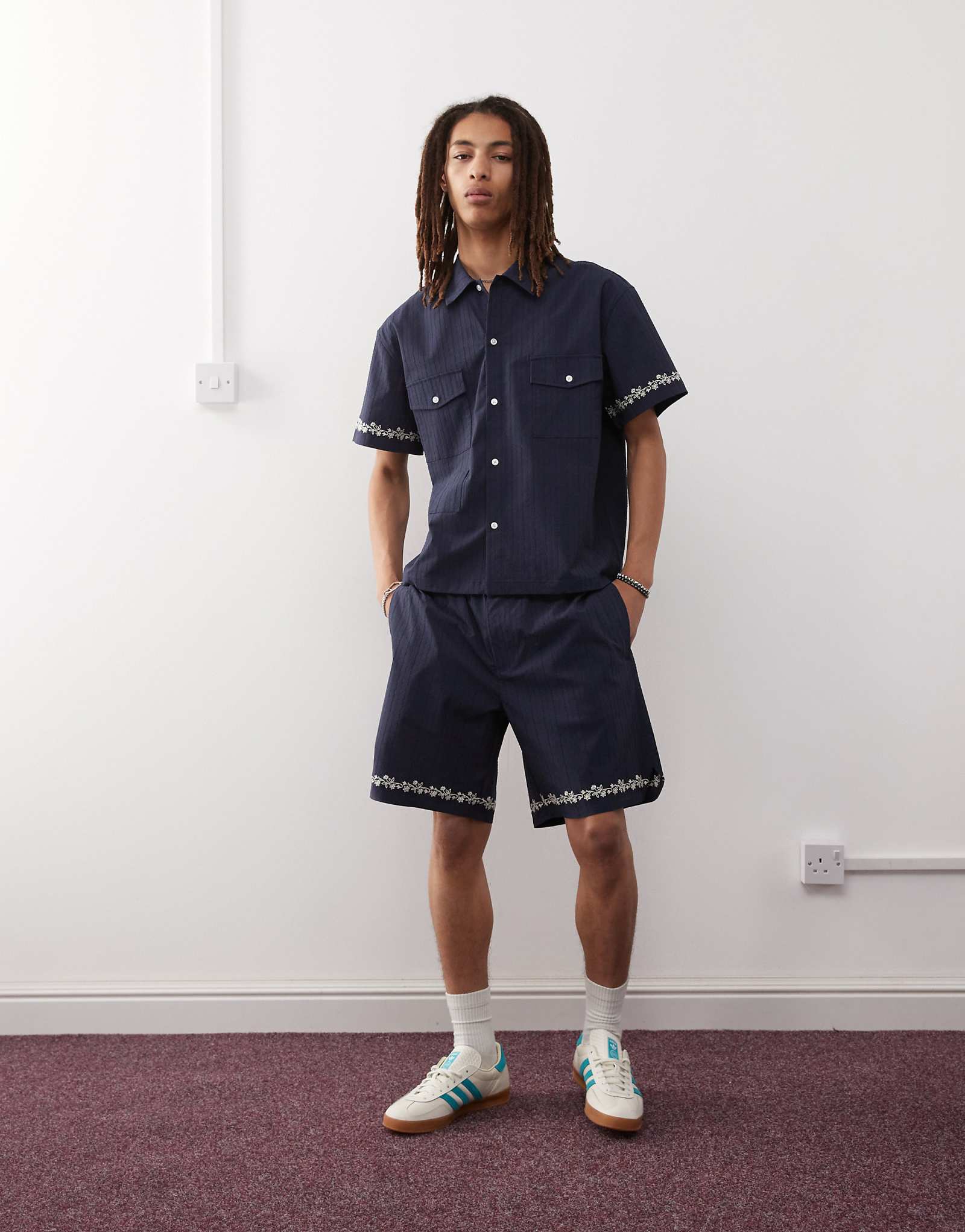 Запрещенные шорты в полоску western seersucker темно-синего цвета - часть комплекта 13790₽