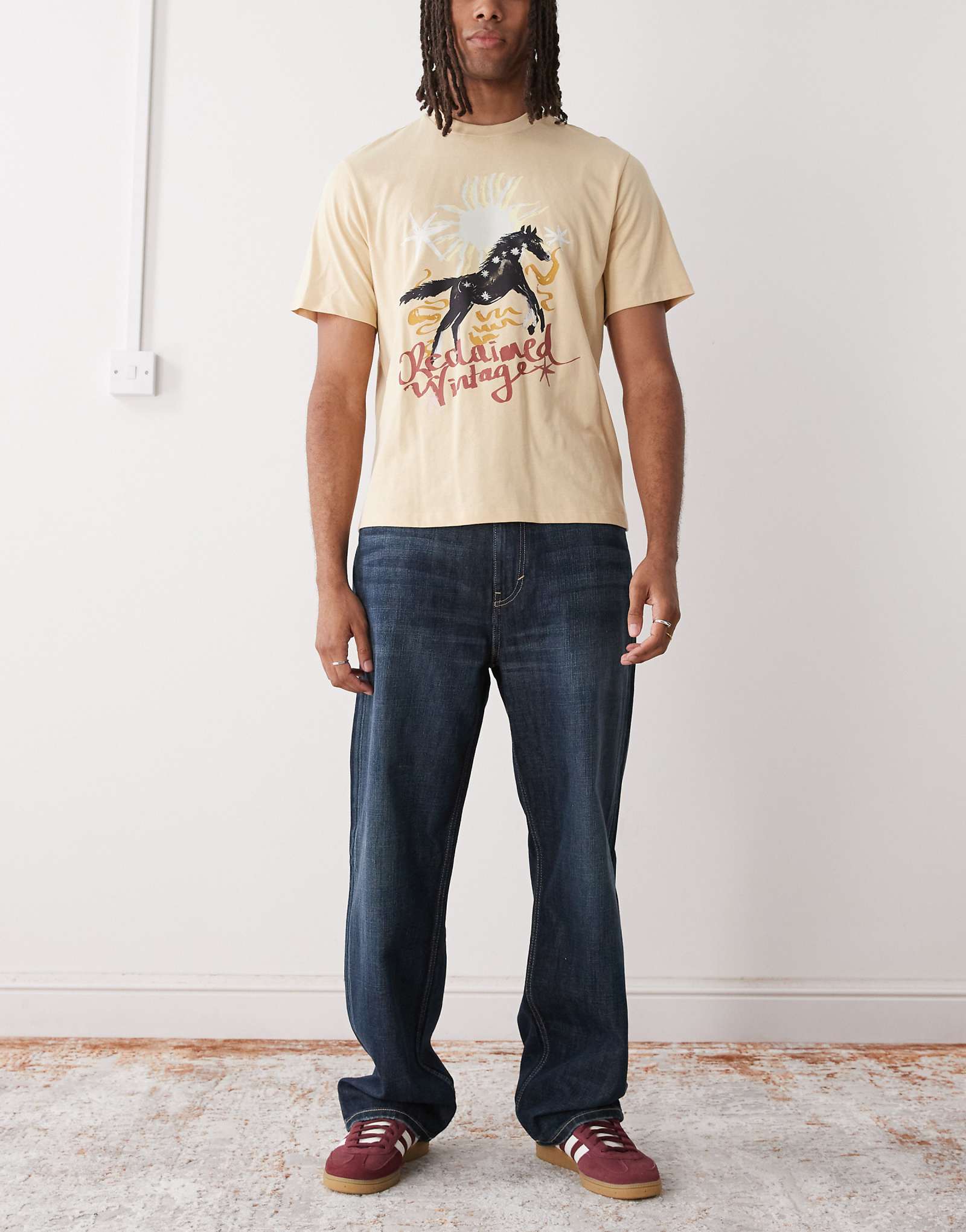 Мешковатые джинсы свободного покроя Weekday Galaxy темно-синего цвета с эффектом стирки 17790₽