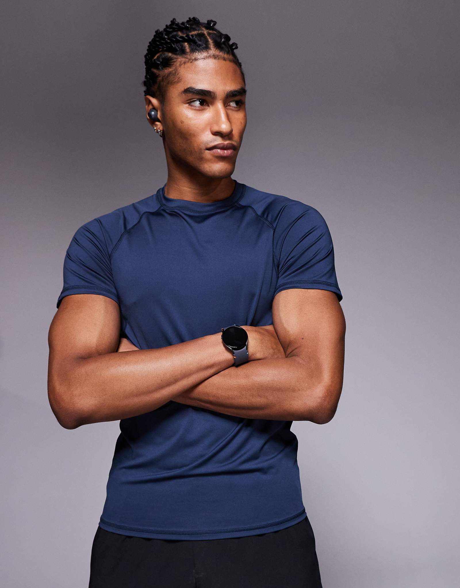 4505 деталь шва для подгонки мышц быстросохнущий базовый слой для тренировок темно-синего цвета