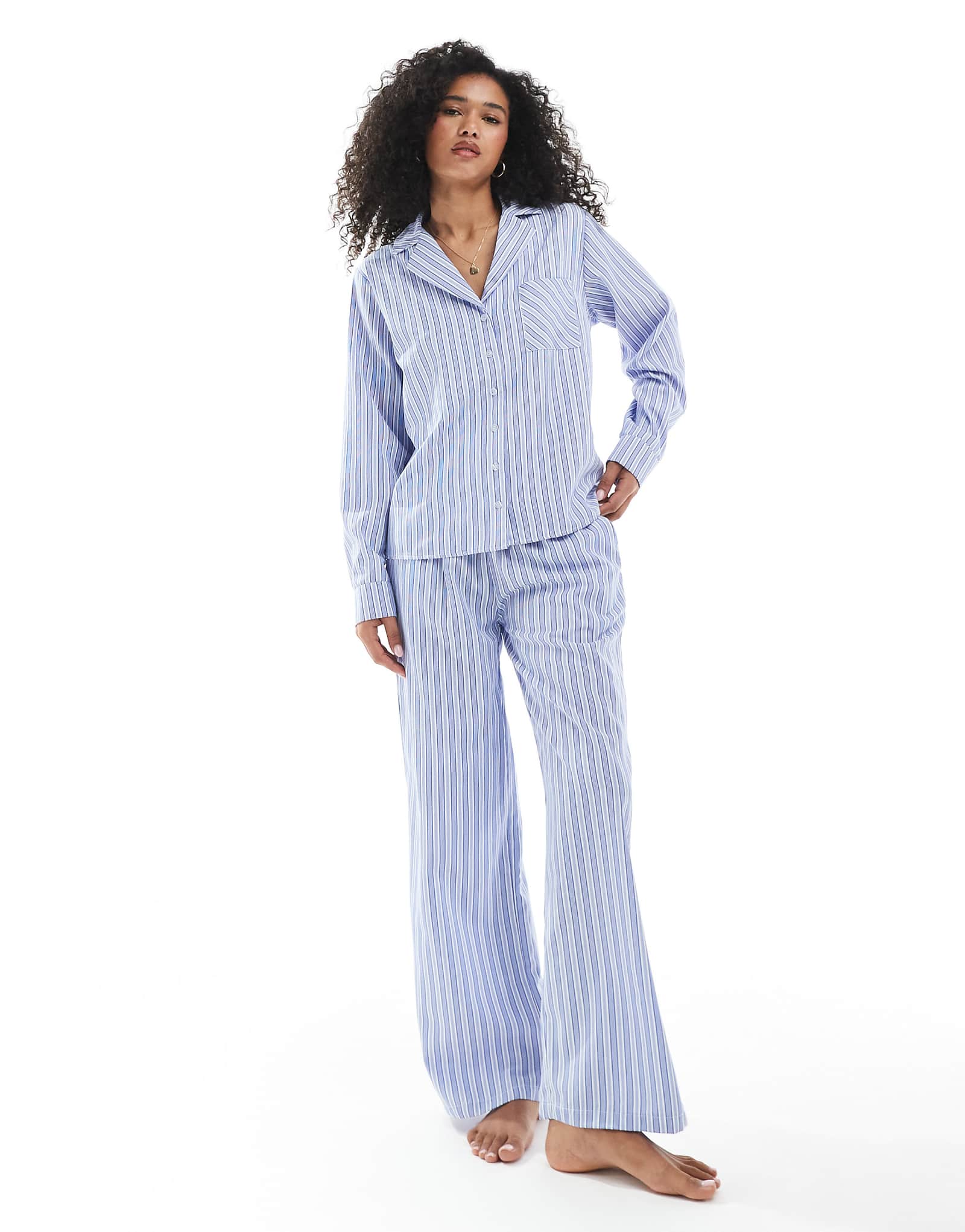 Рубашка с длинным рукавом и брюки Daisy Street в зеленуюсинюю полоску в тон 11990₽