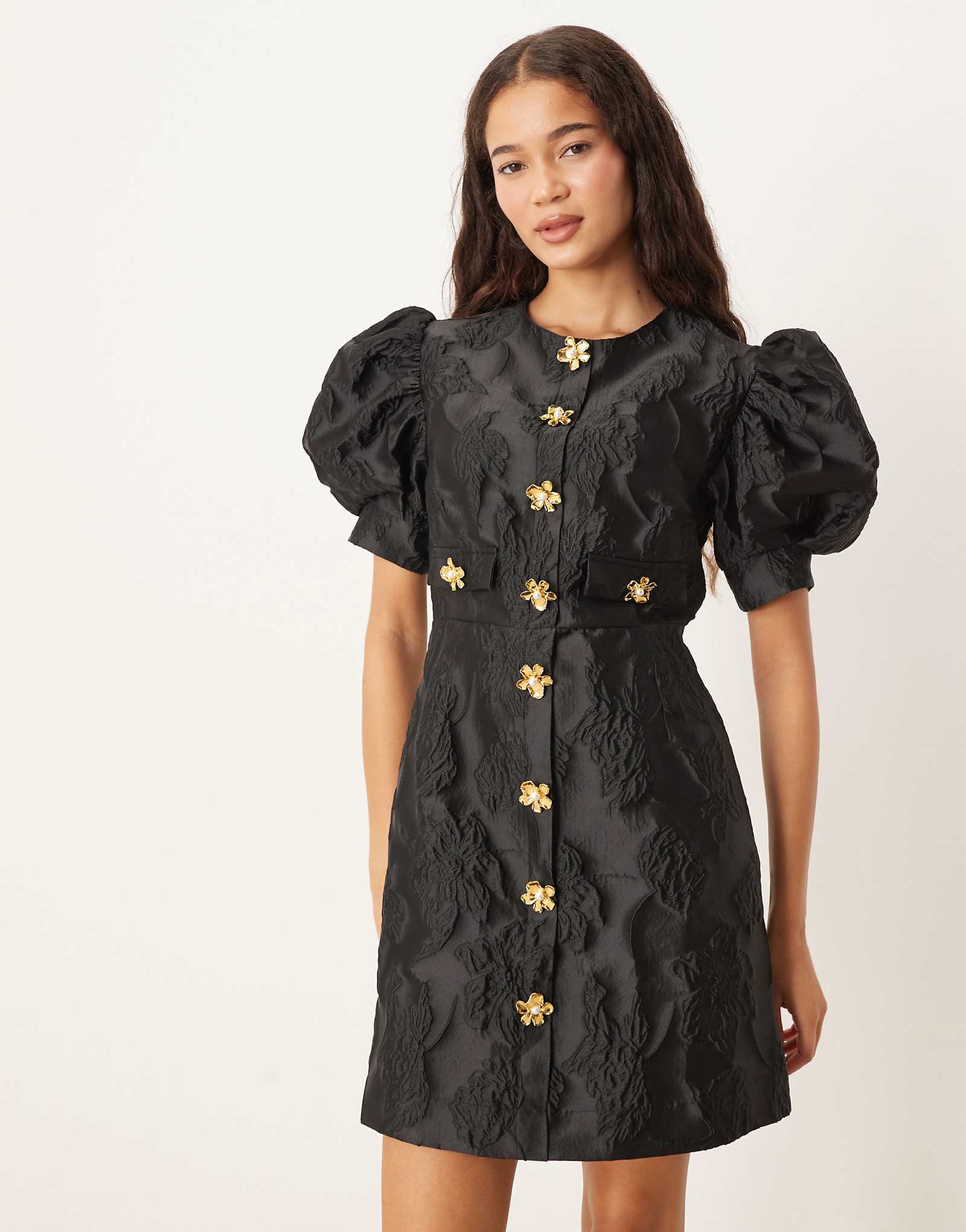 Жаккардовое мини-платье Sister Jane Anemone черного цвета 26890₽