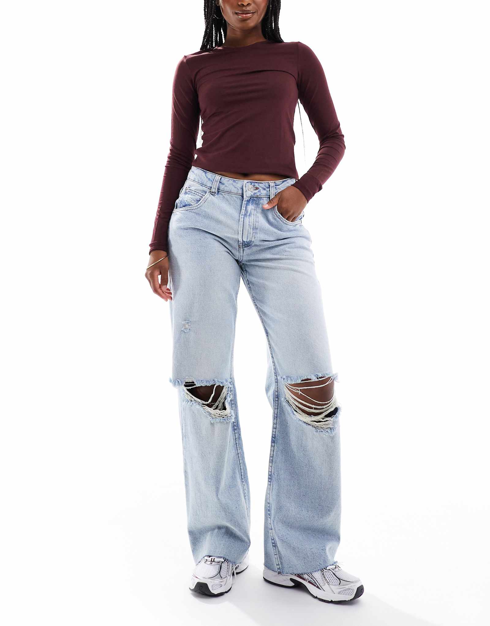 ДИЗАЙНЕРСКИЕ мешковатые джинсы ASOS с разрезами в винтажном стиле 10190₽