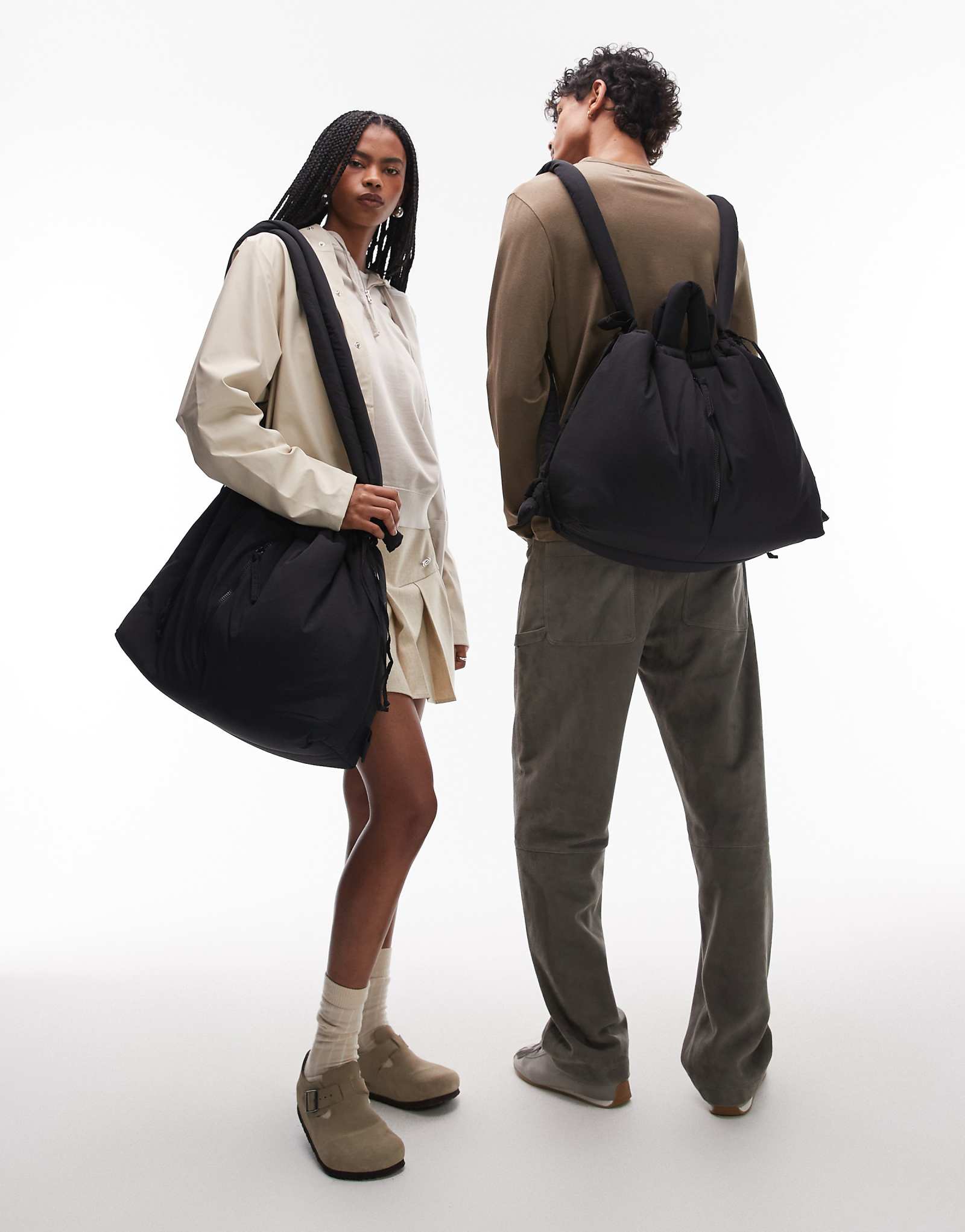 Большая универсальная сумка через плечо из мягкого нейлона OLEND Ona черного цвета 32690₽