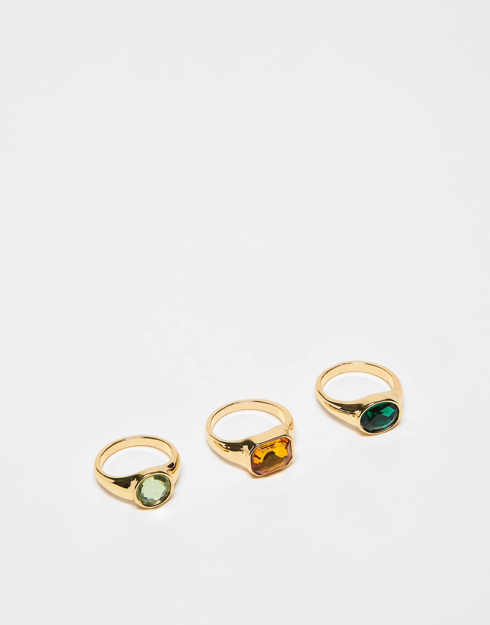 ДИЗАЙНЕРСКАЯ коллекция колец ASOS DESIGN с разноцветными камнями в золотой оправе 4090₽