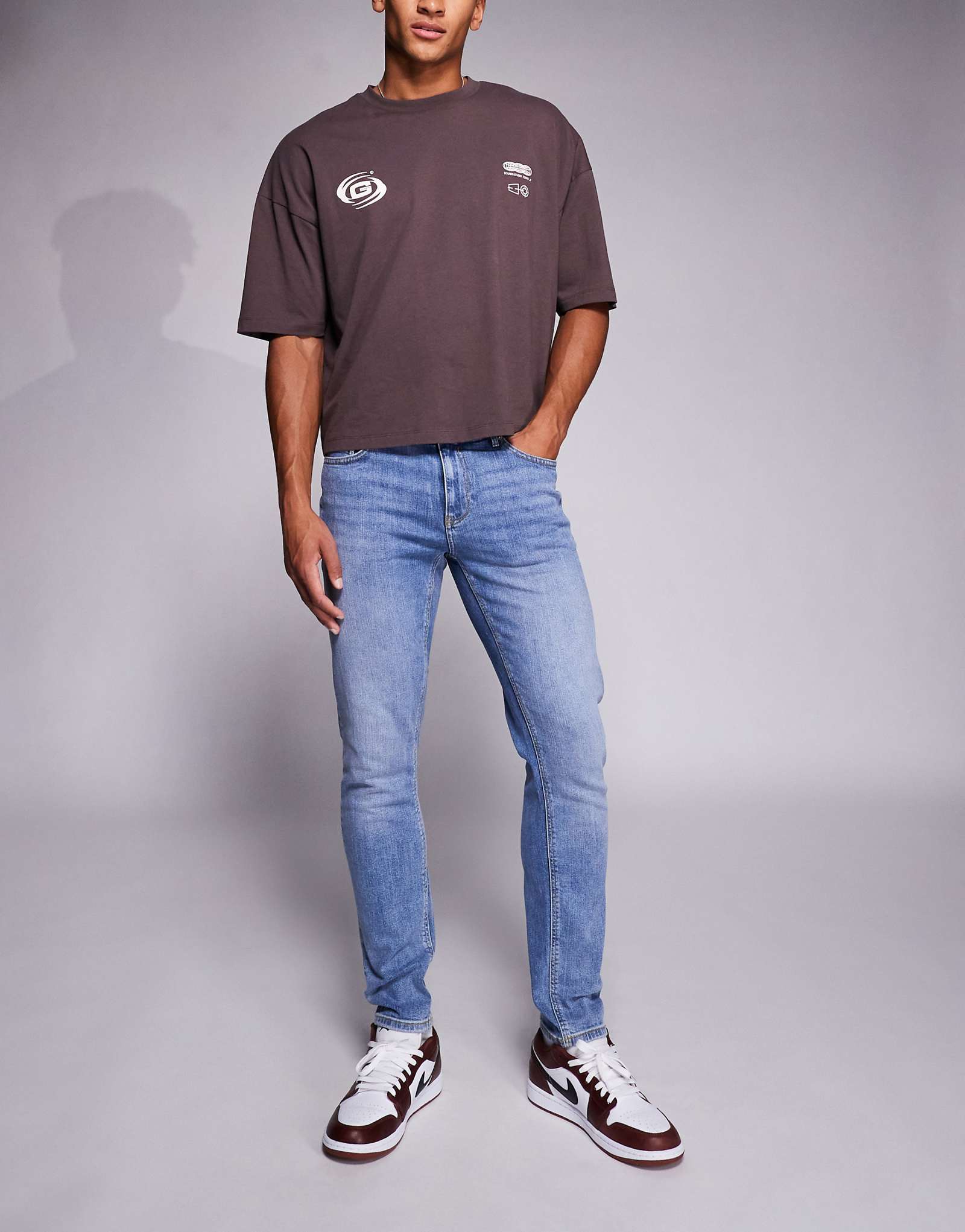 Джинсы-скинни River Island синего цвета средней плотности 15290₽