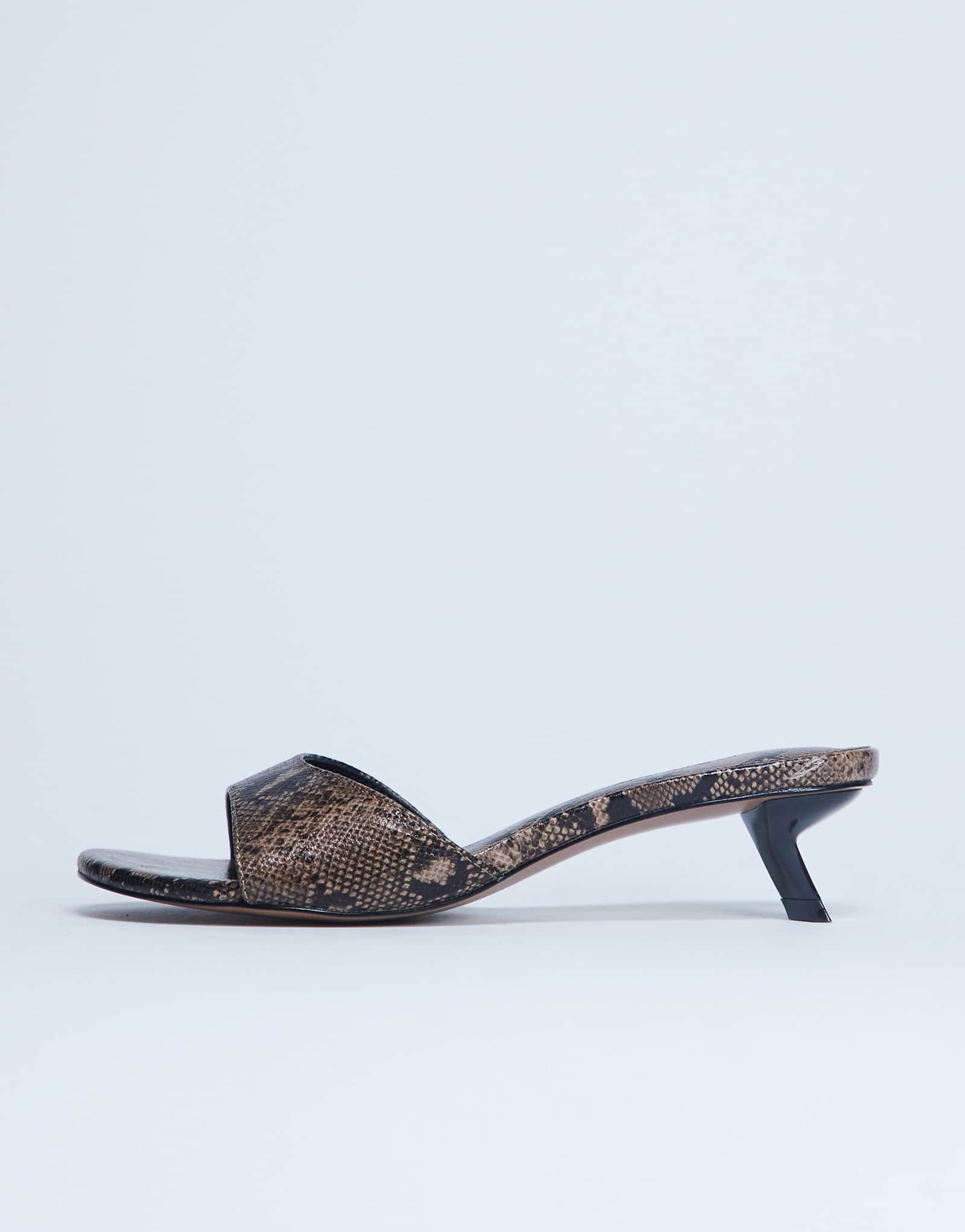 Мулине на каблуке Topshop Ivee kitten из натуральной змеиной кожи 11190₽