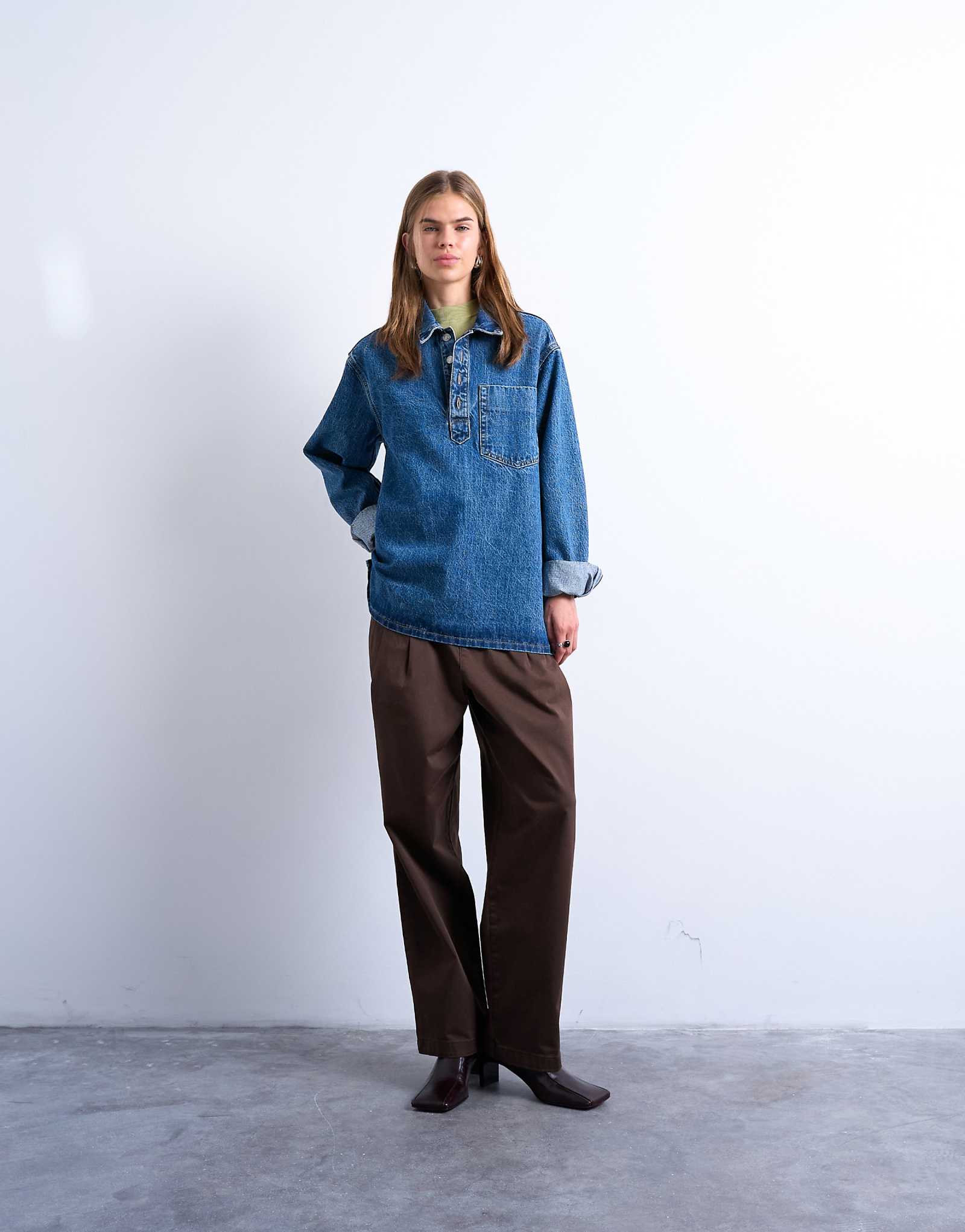 Повседневные брюки Topshop smart hybrid шоколадного цвета 16290₽