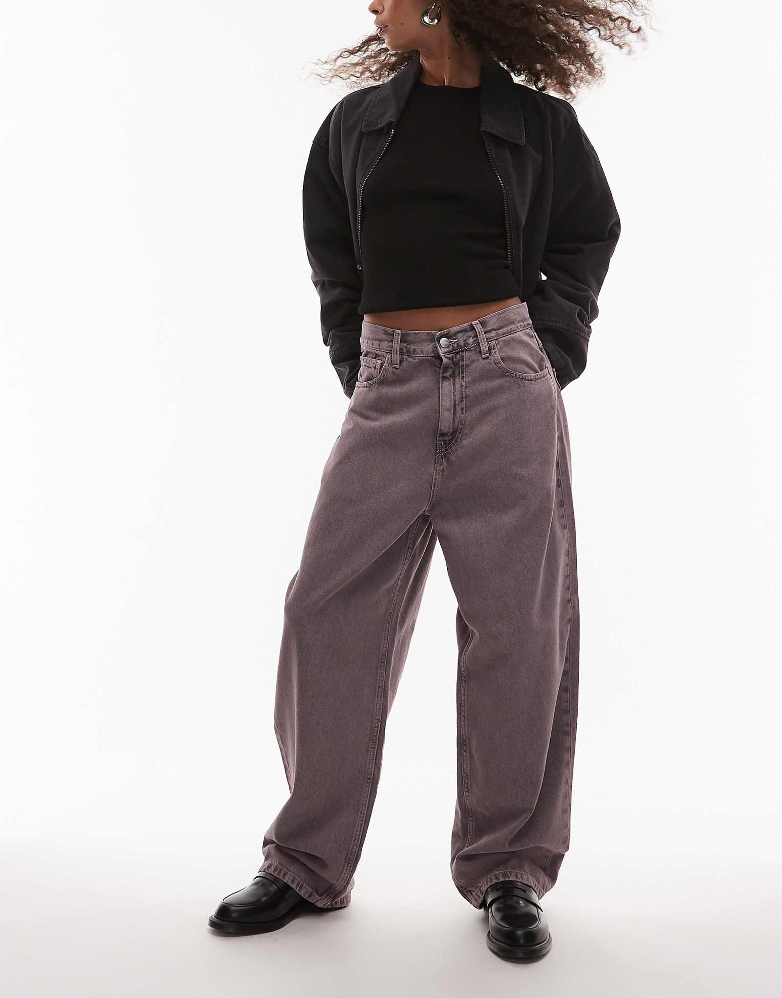 Свободные джинсы прямого кроя от Carhartt WIP brandon розового цвета обработанные кислотной стиркой 29590₽