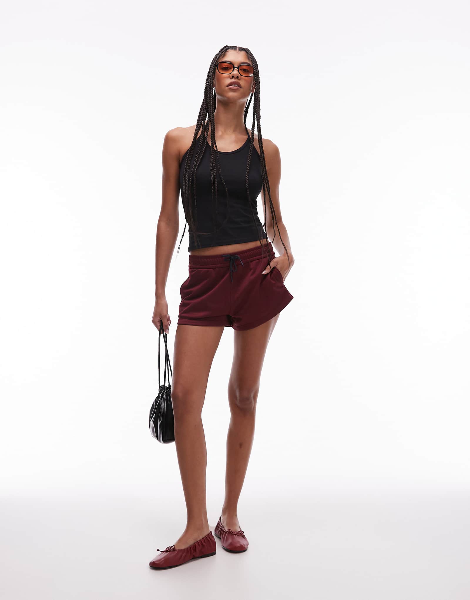 Блестящие шорты Calvin Klein Jeans бордового цвета