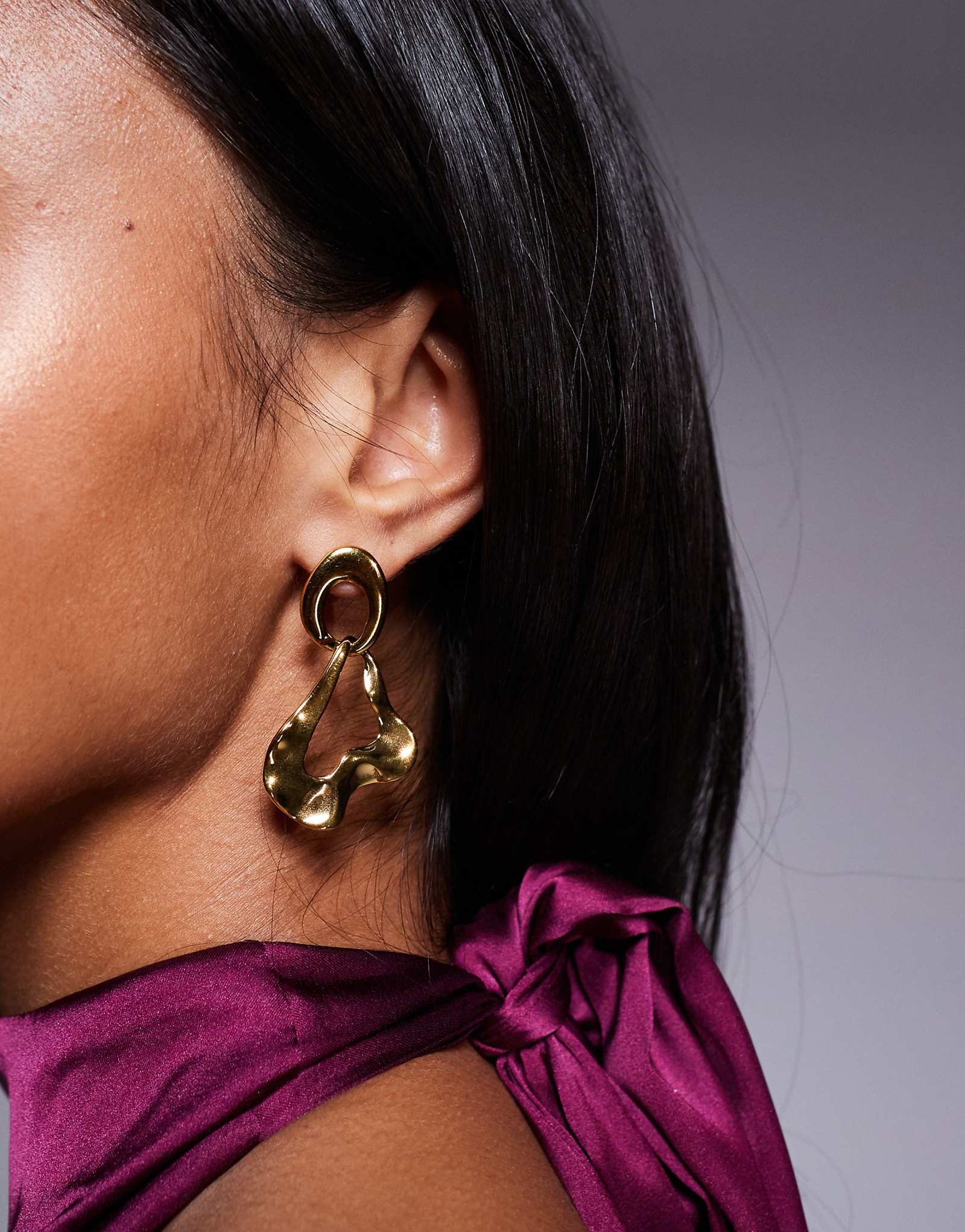 Водостойкие серьги-гвоздики ALDO glowup из расплавленной нержавеющей стали золотого оттенка