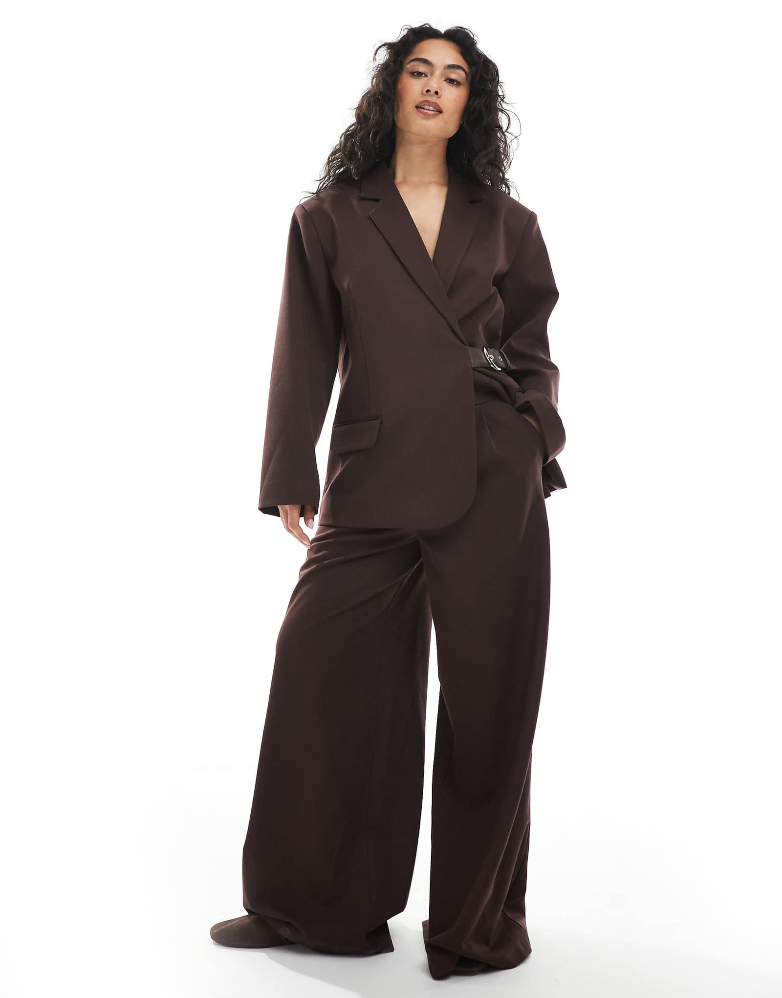 Сшитые на заказ широкие брюки шоколадного цвета - часть комплекта 12290₽