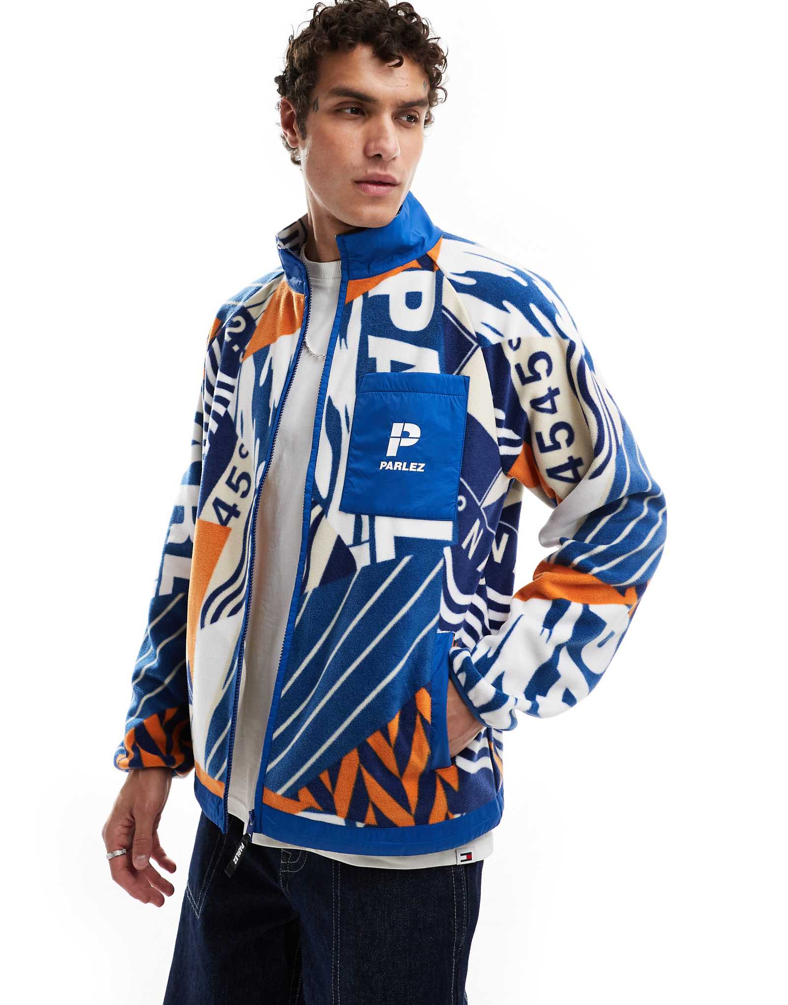 Флис с логотипом Parlez morgan с многослойным принтом