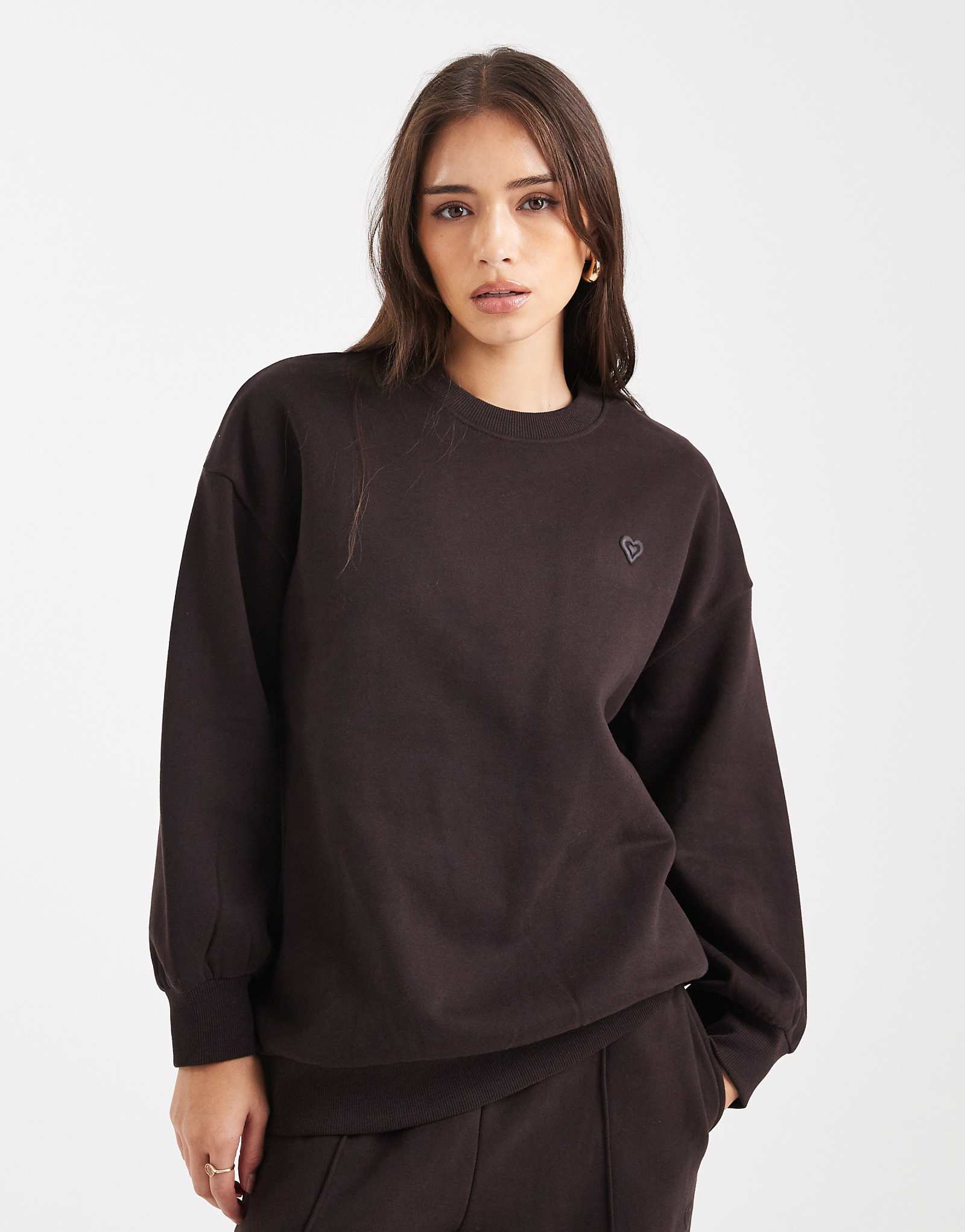 Толстовка безразмерного размера Мисс Селфридж шоколадного цвета 7090₽