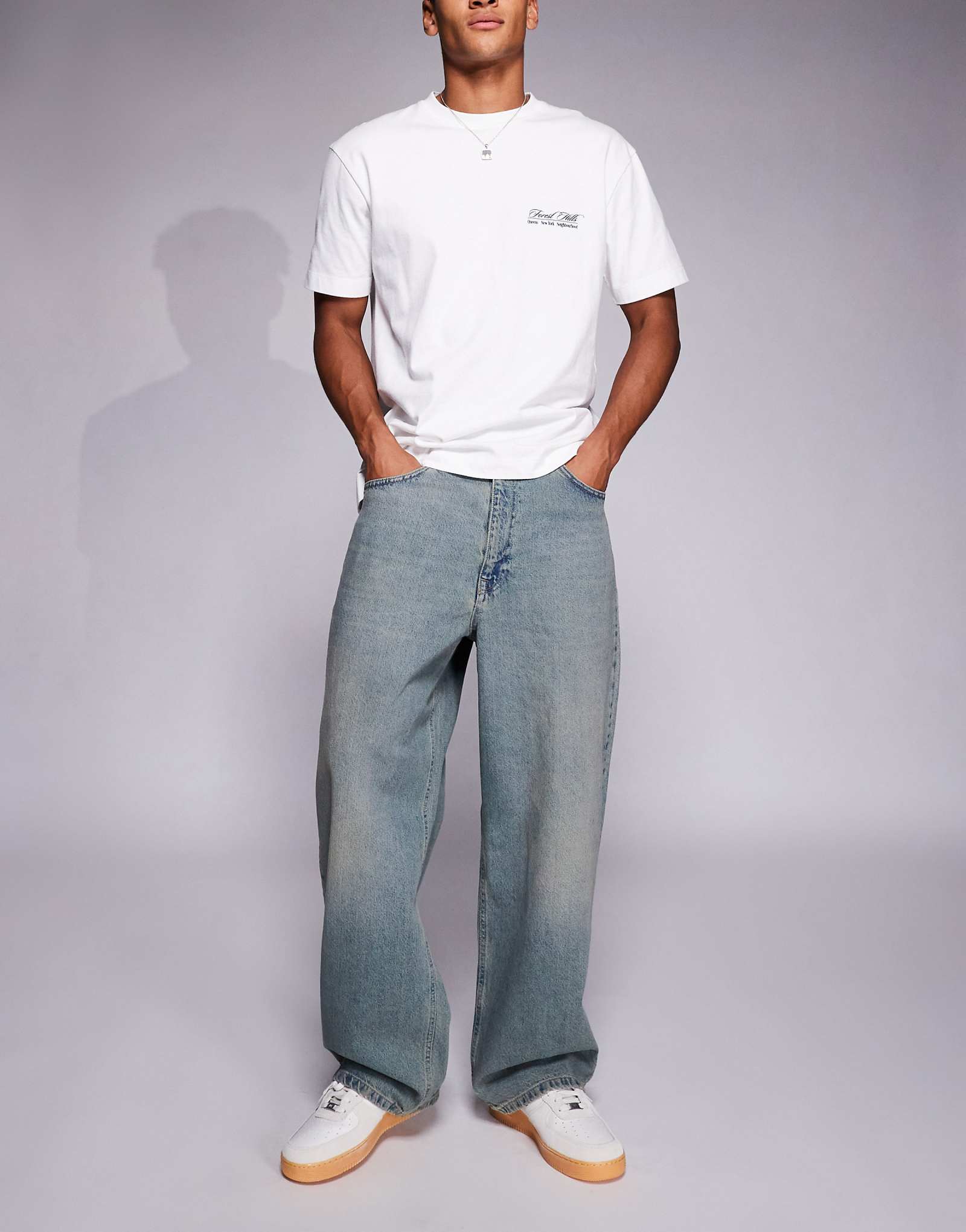 Супер-мешковатые джинсы River Island светло-синего цвета 18390₽