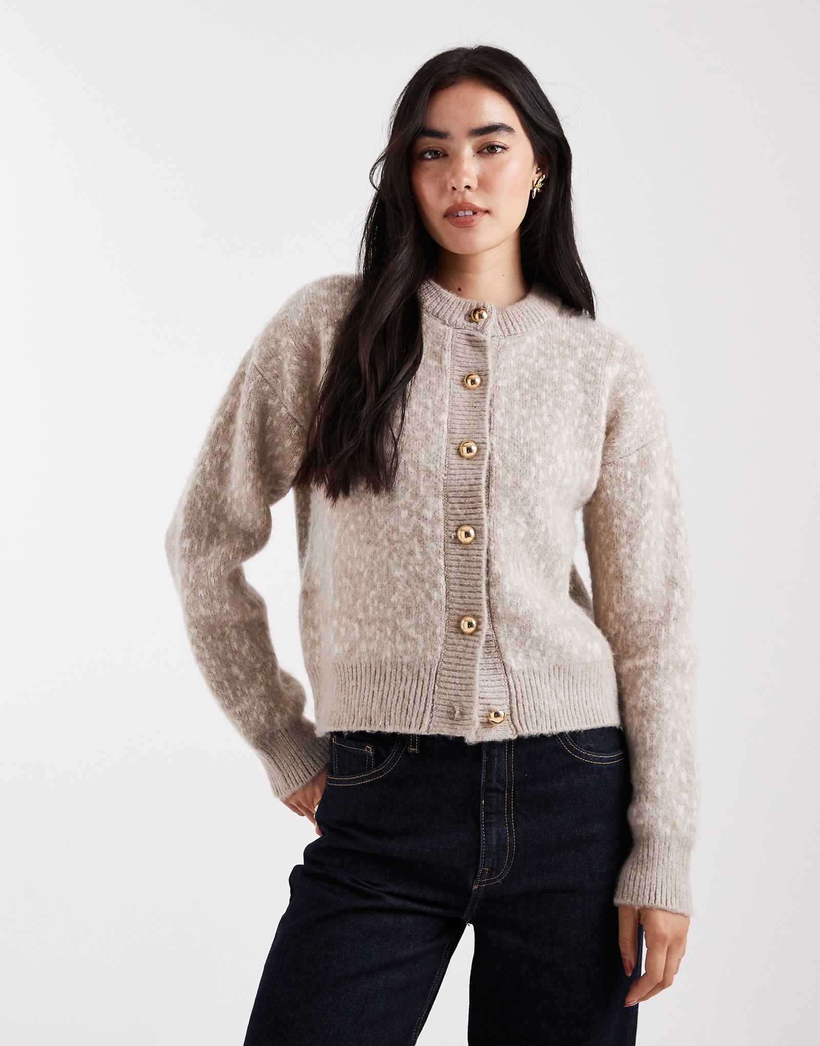 ДИЗАЙНЕРСКИЙ вязаный кардиган ASOS с золотыми пуговицами и принтом Бэмби 10690₽