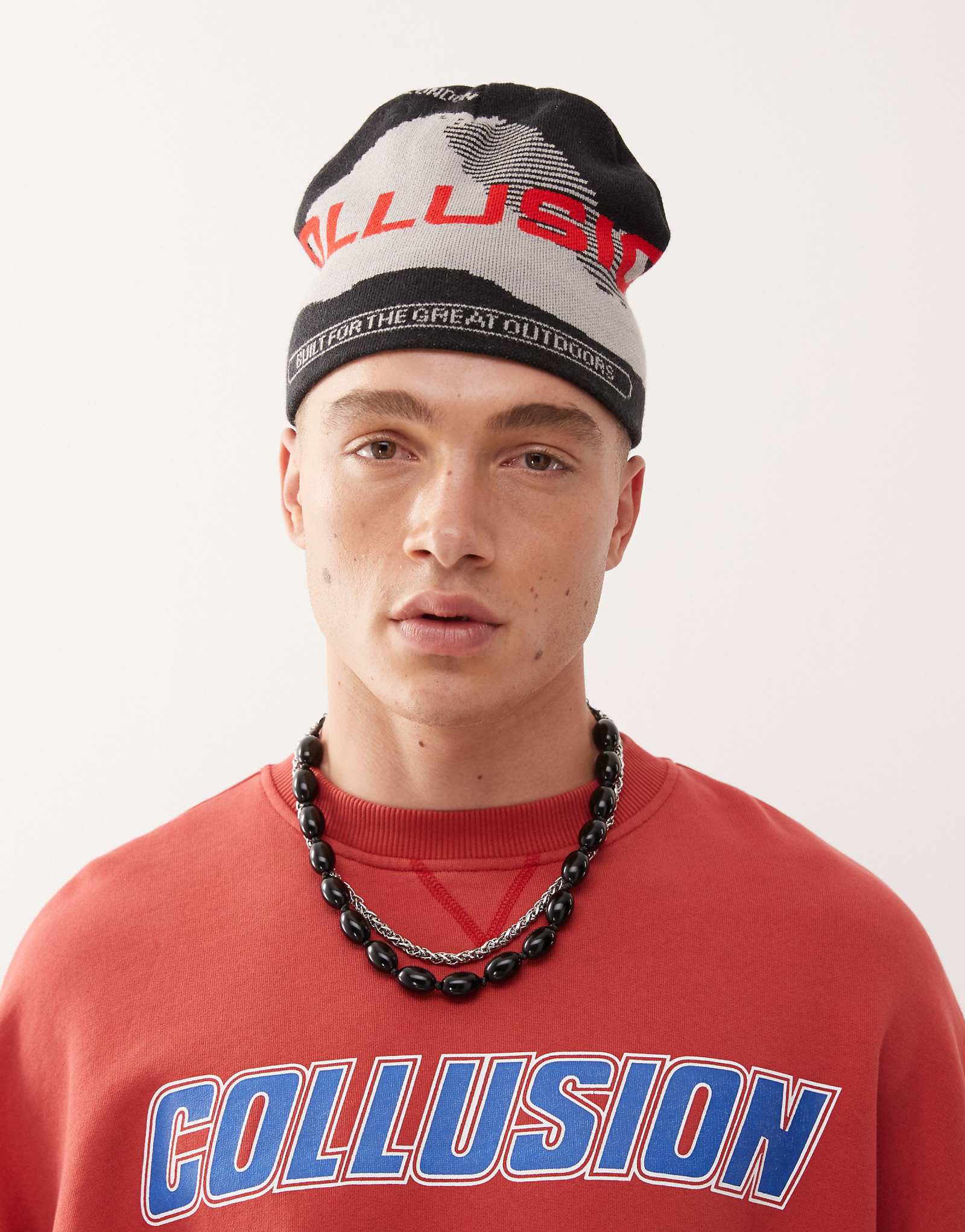 Шапочка с принтом COLLUSION mountain черного цвета 5090₽