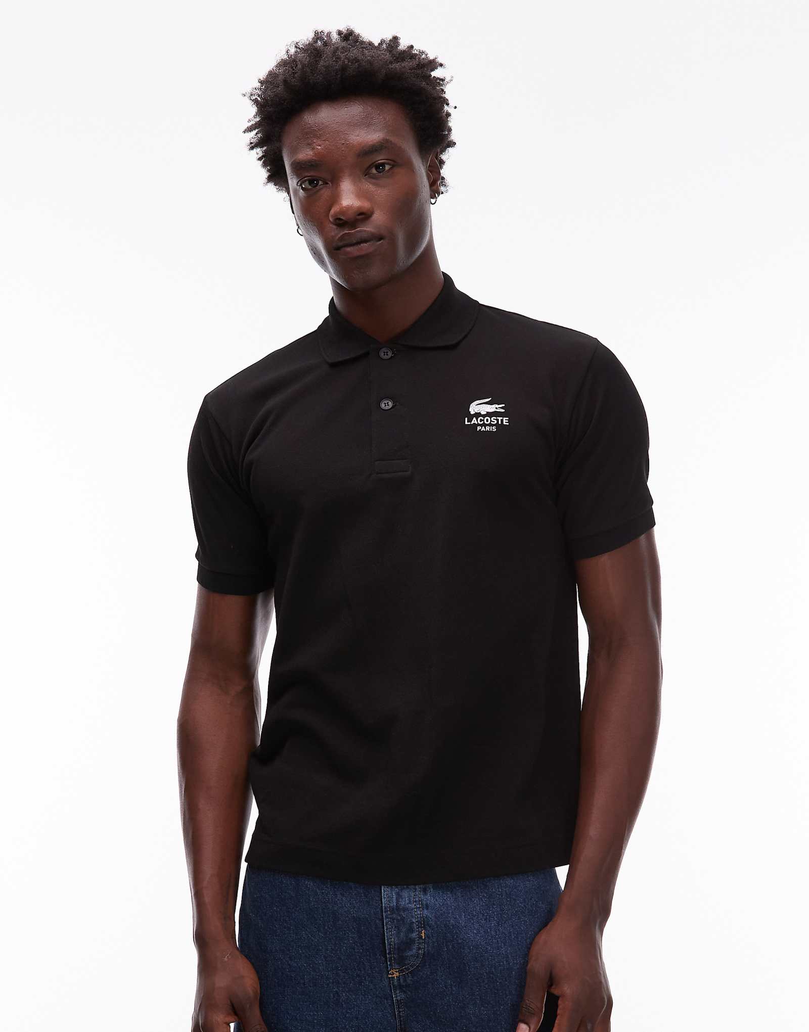 Футболка-поло с логотипом Lacoste черного цвета 28790₽