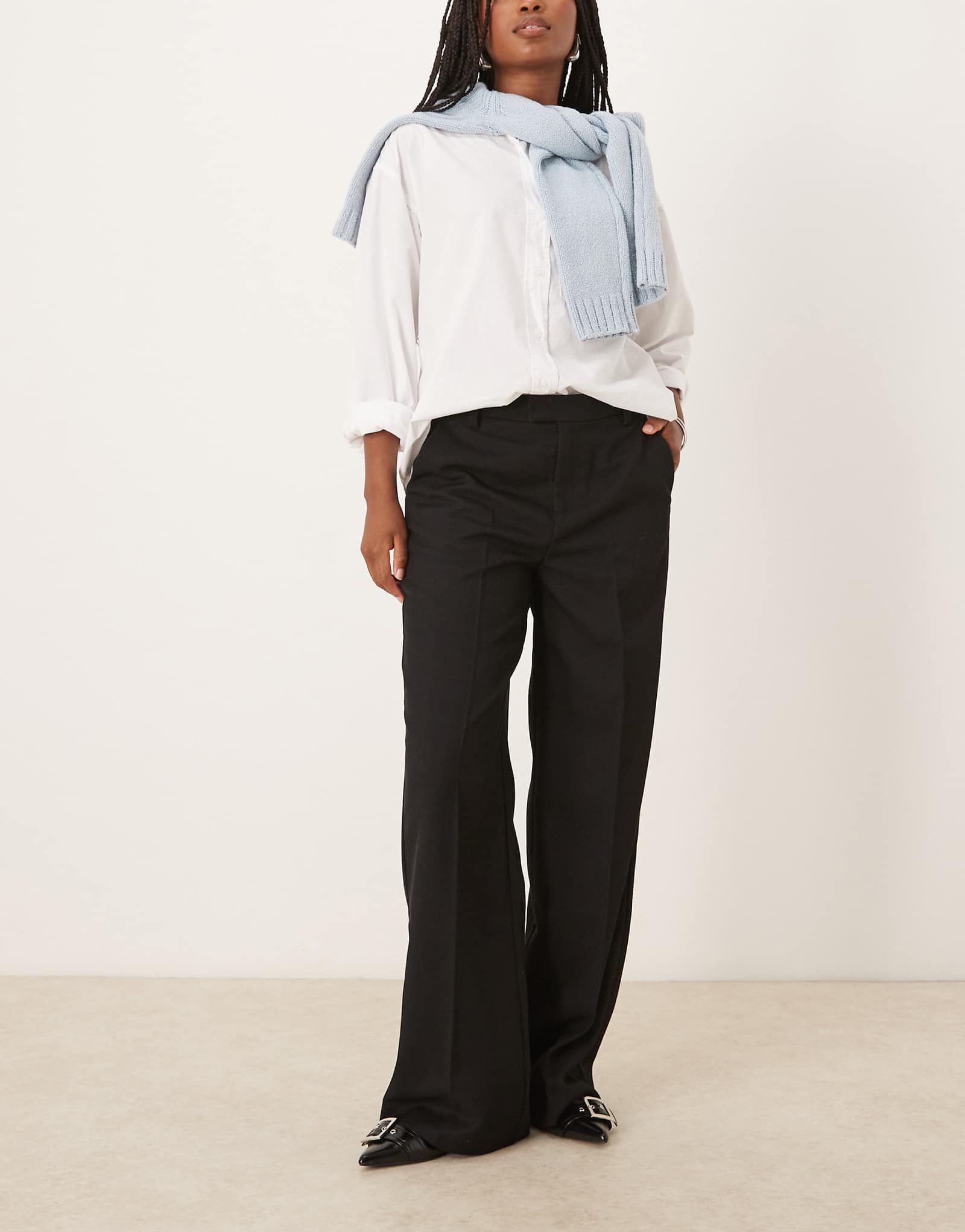 Широкие брюки из трикотажа Gina черного цвета сшитые на заказ 17790₽