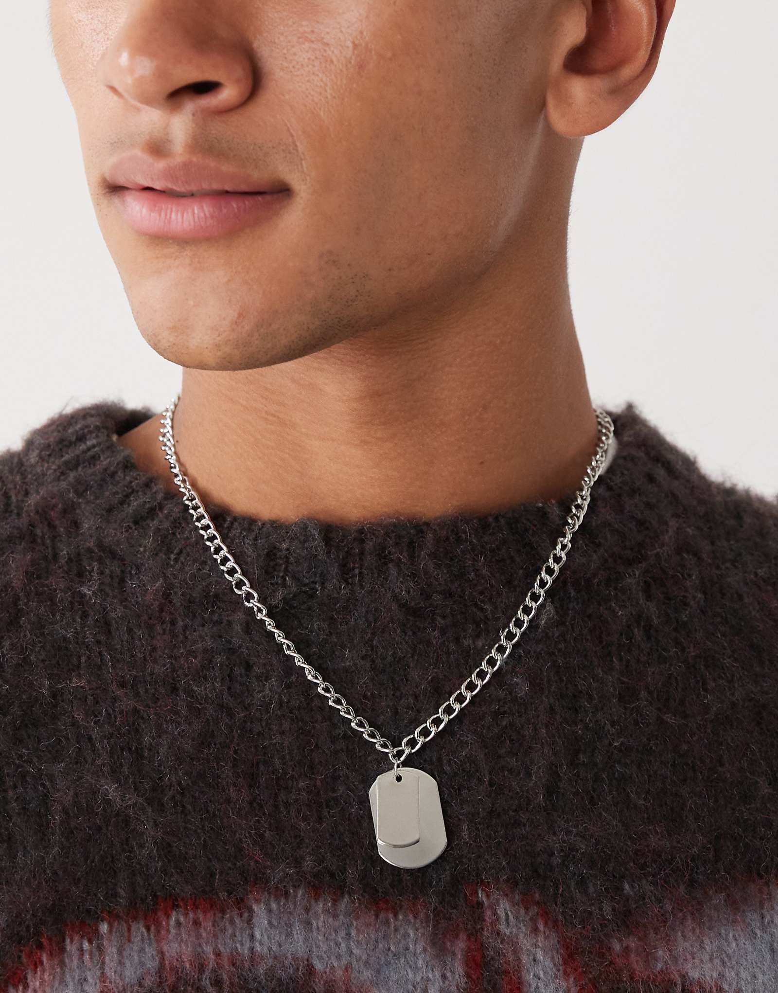 Выцветшее ожерелье-цепочка с подвеской Future tag серебристого оттенка 5290₽