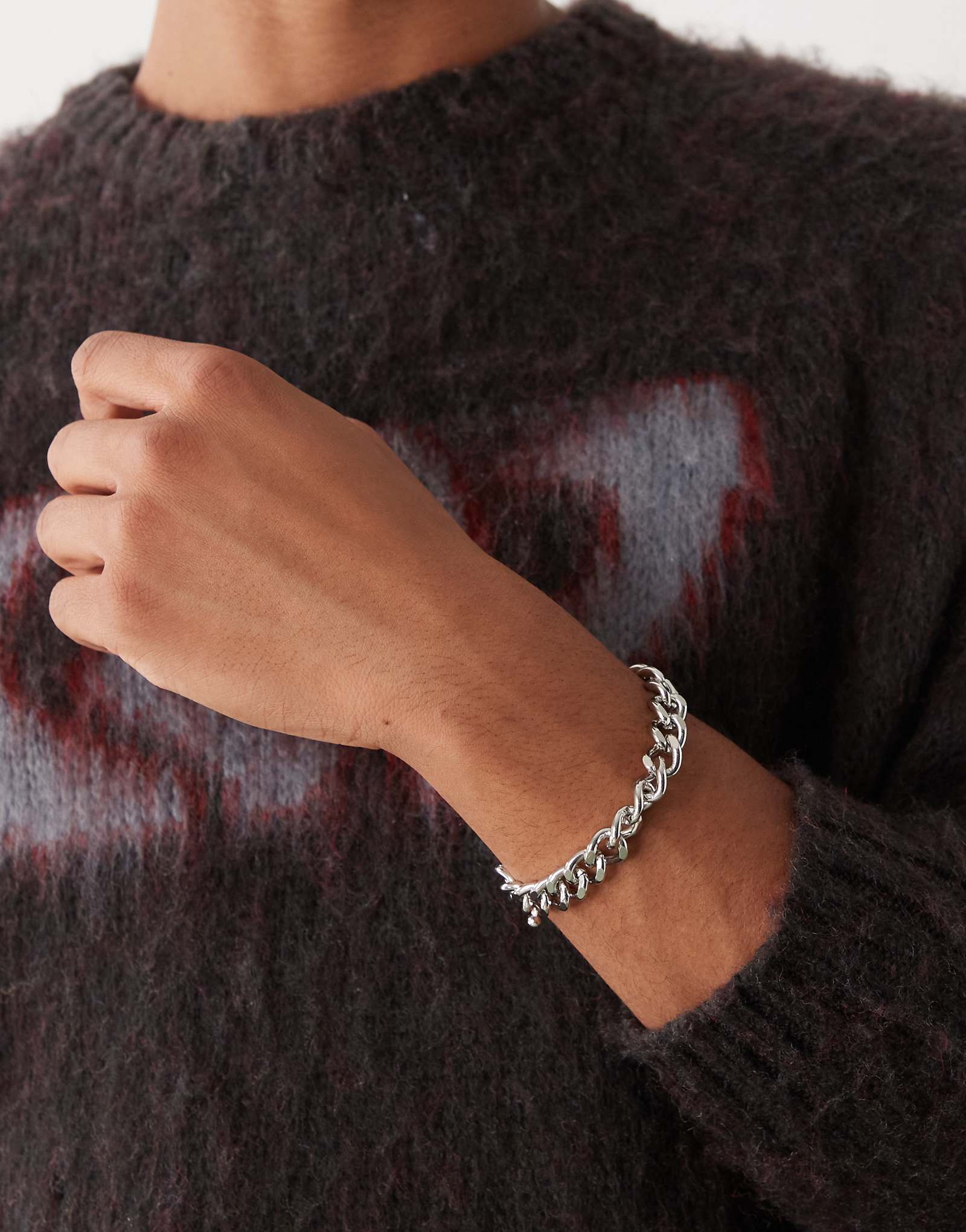 Выцветший браслет-цепочка из 10-миллиметрового кабеля Future серебристого оттенка 3890₽