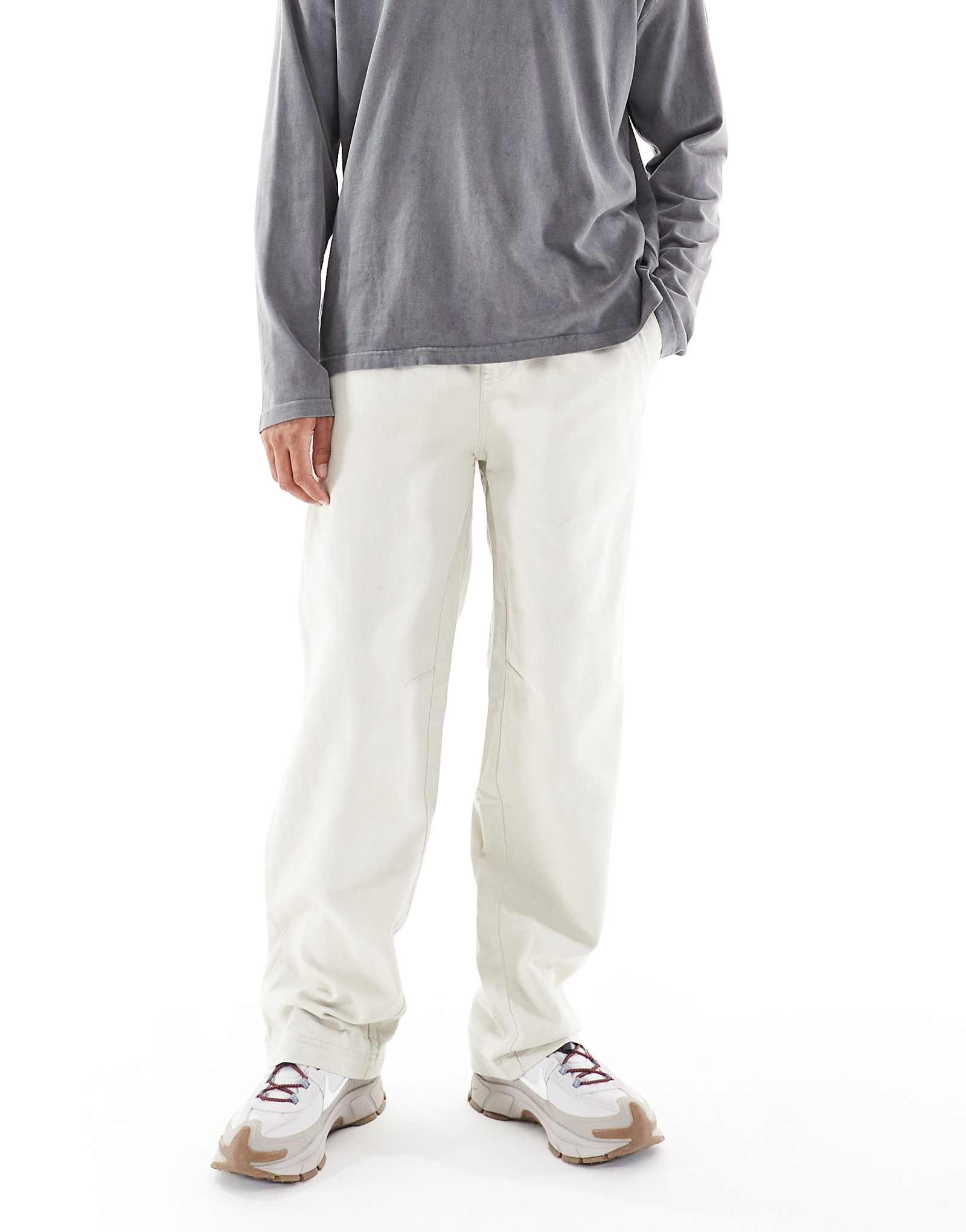 Мешковатые повседневные брюки из хлопка светло-коричневого цвета 12490₽