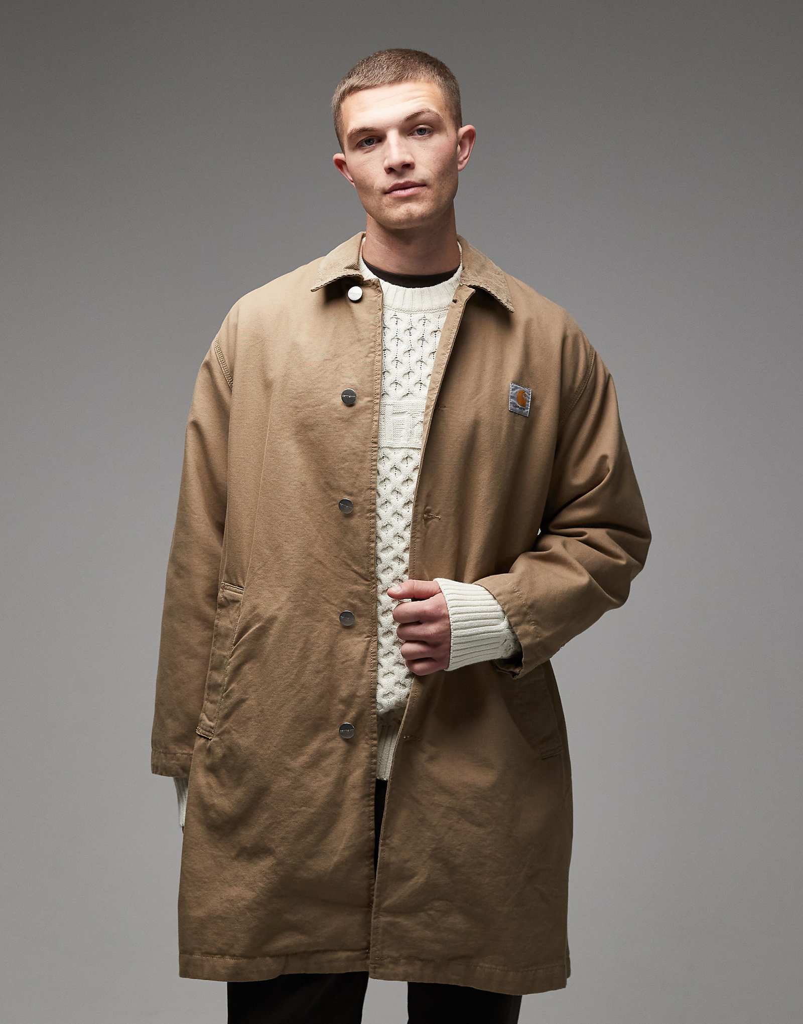 Удлиненное пальто Carhartt WIP Webster светло-коричневого цвета 64890₽