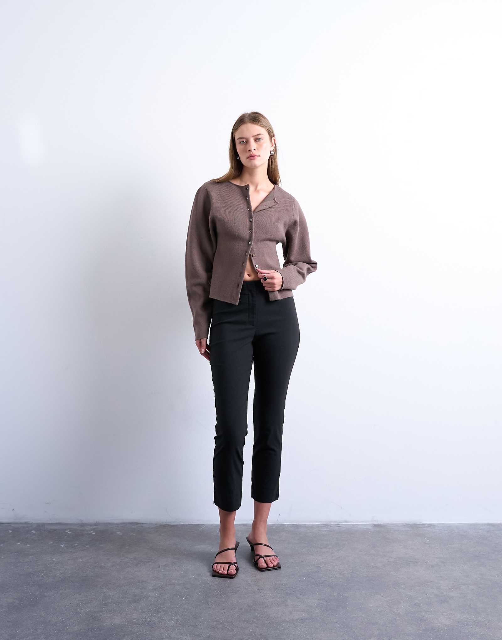 Черные капри Topshop bengaline длиной 34 12290₽