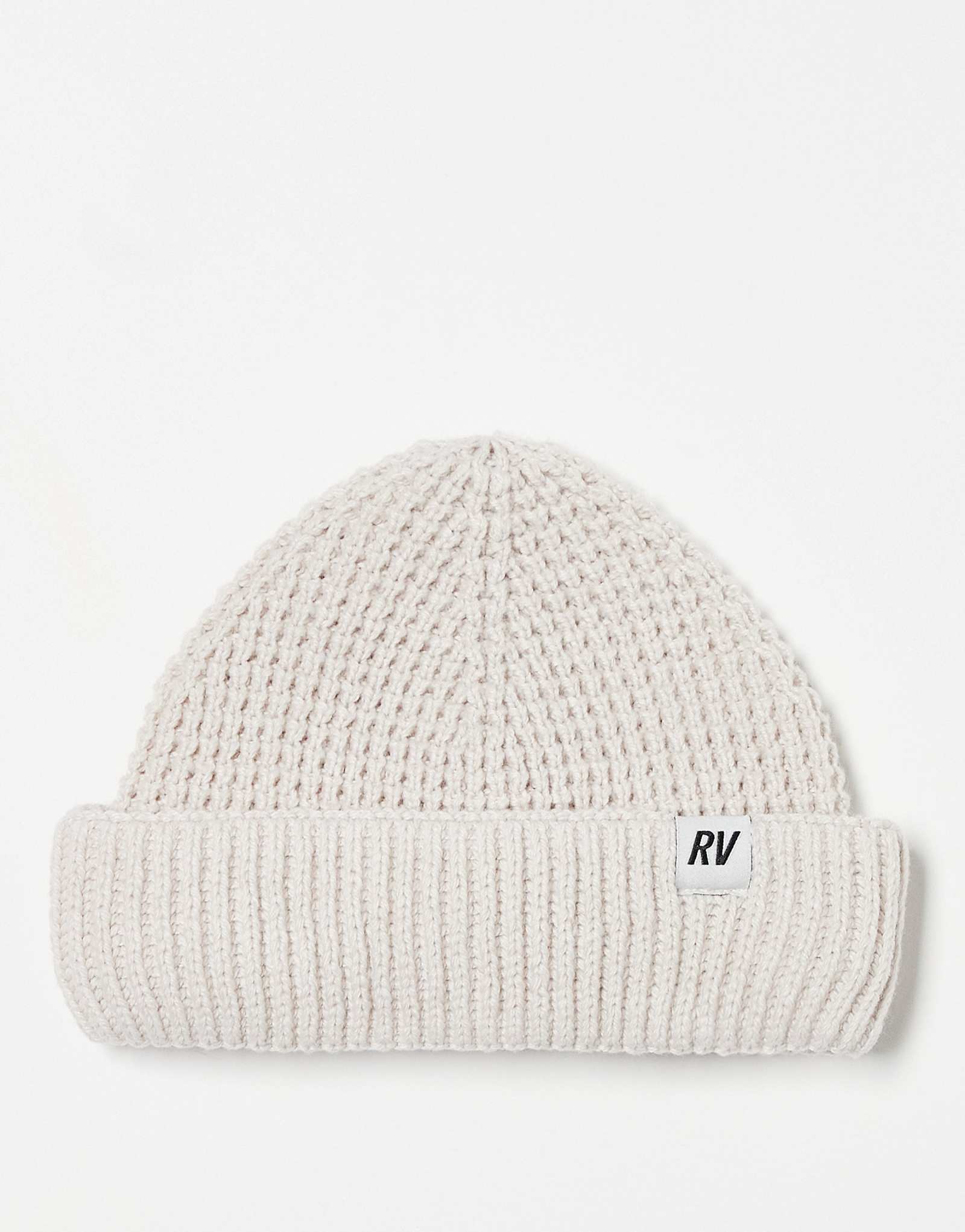 Восстановленная винтажная вафельная шапочка унисекс цвета экрю 2390₽