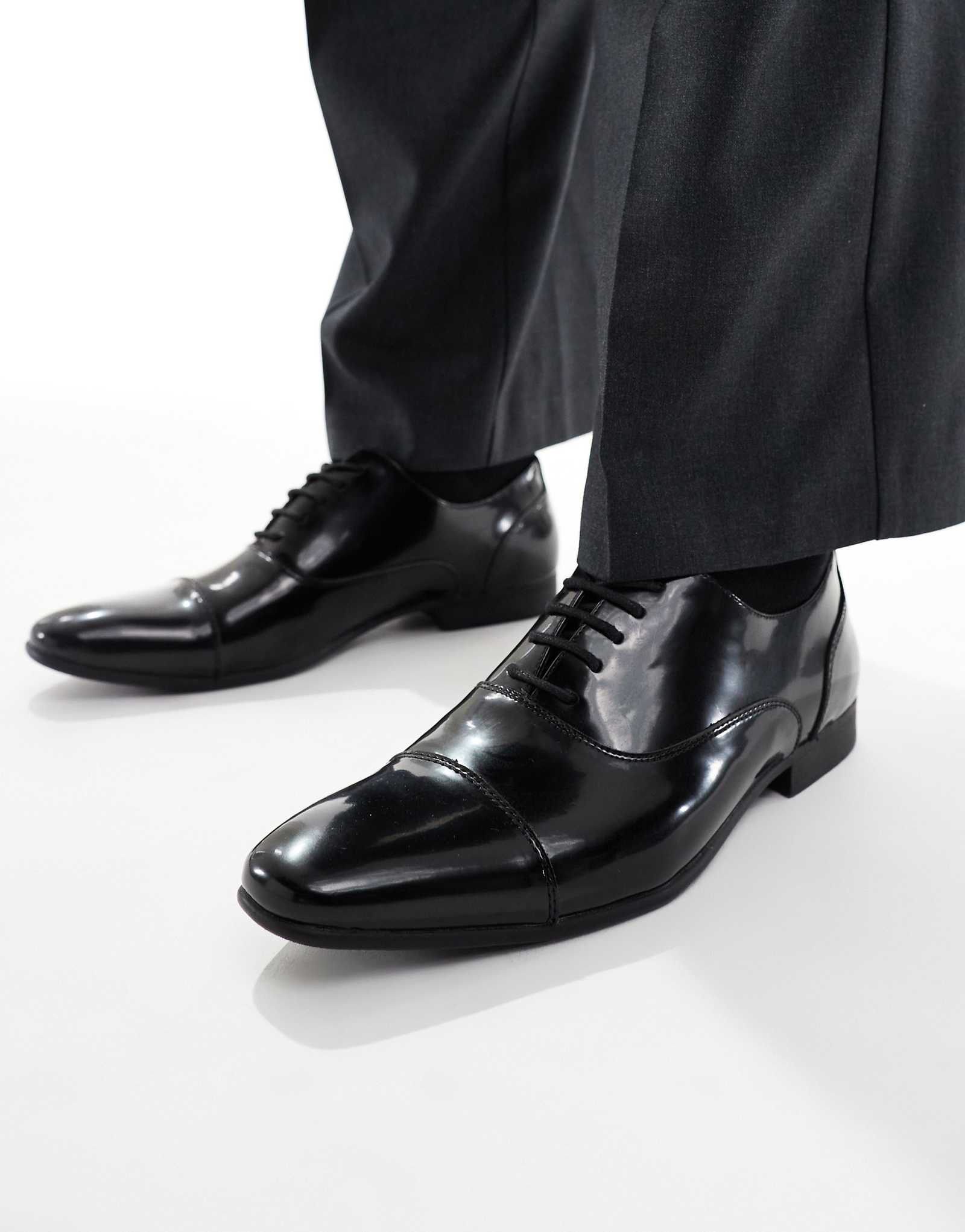 Туфли-оксфорды SEQWL Gunners в коробке из искусственной кожи черного цвета