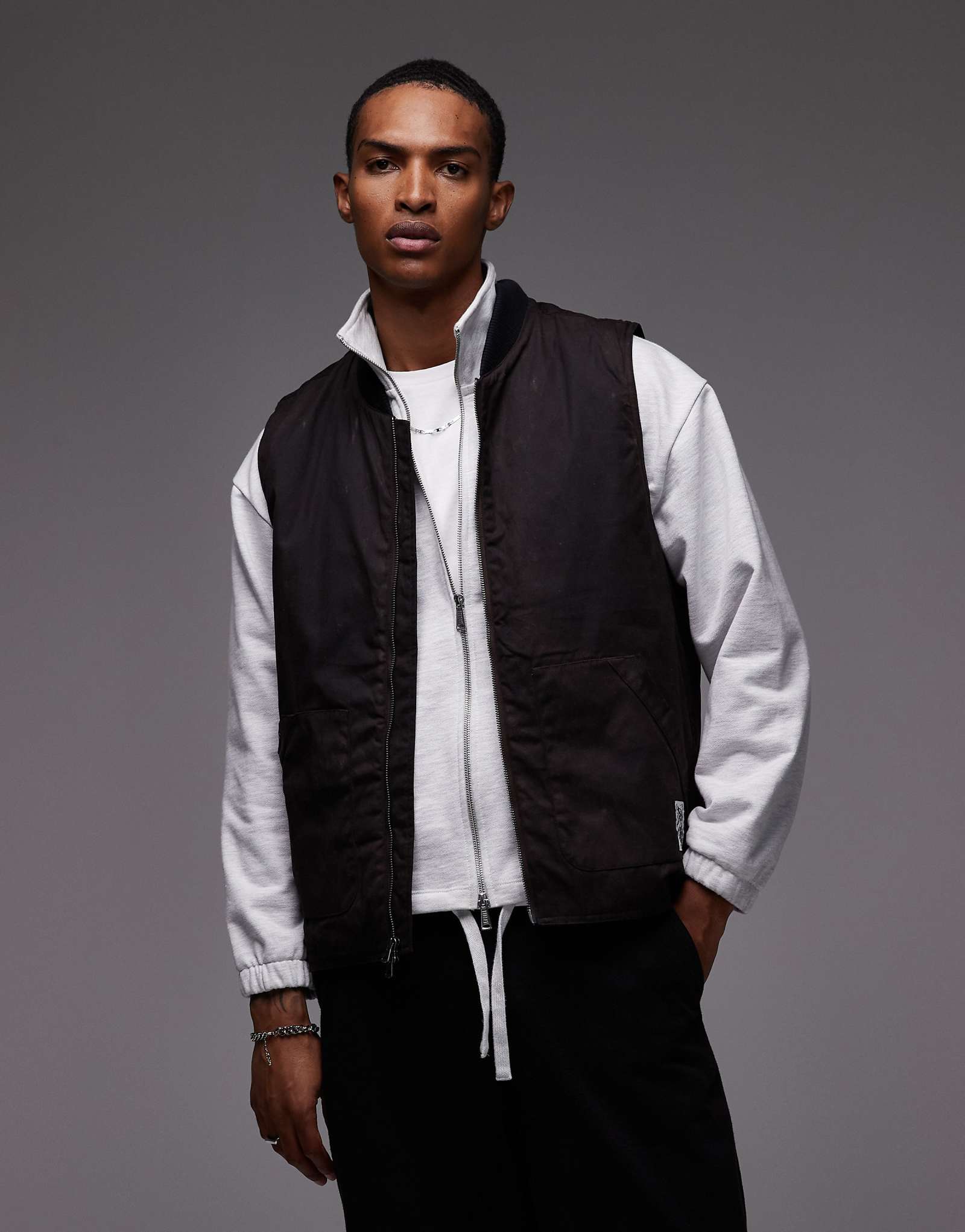 Рабочий жилет Element Bigfoot из вощеной ткани темно-коричневого цвета