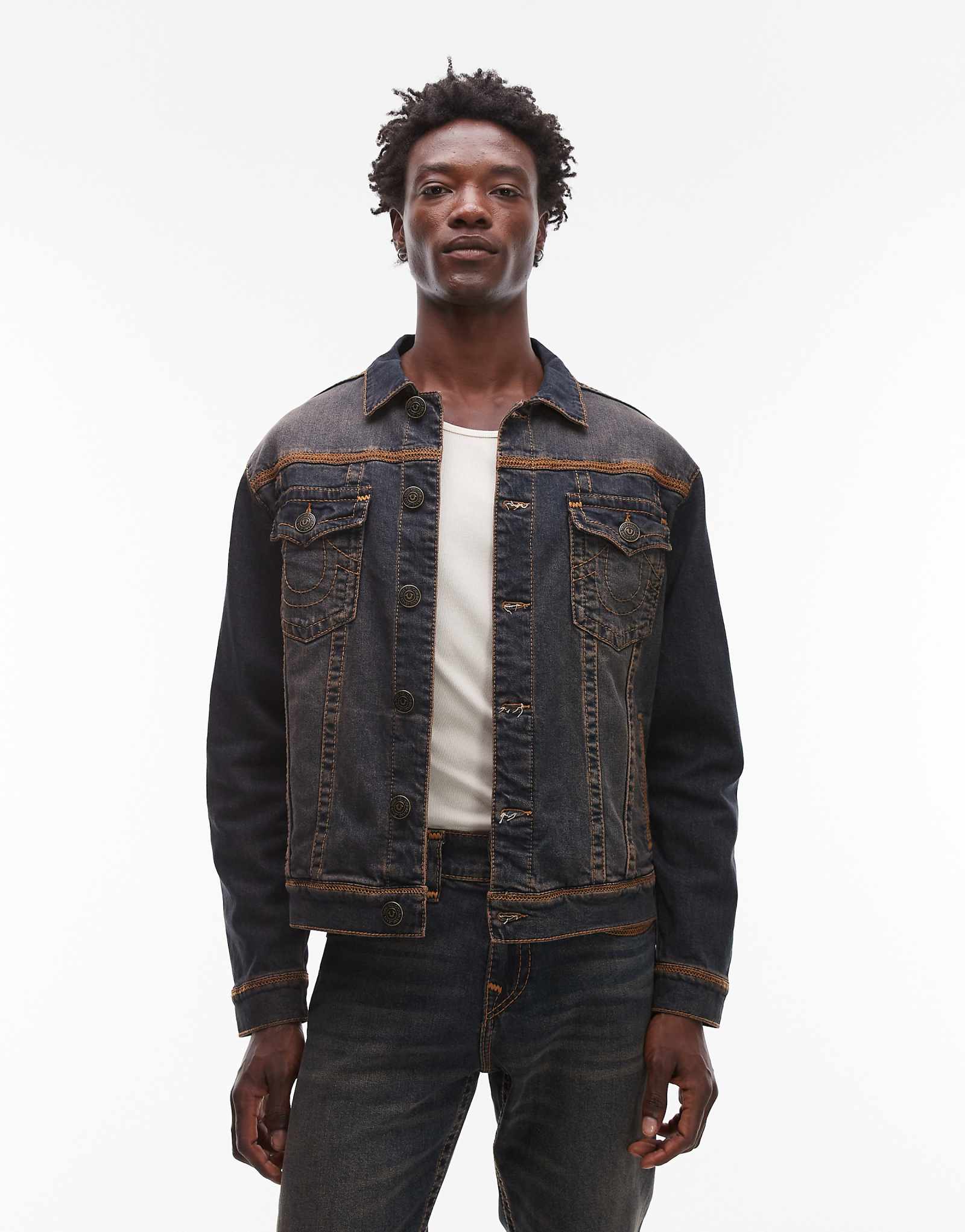 True Religion super flatlock trucker - Dark indigo 31990₽