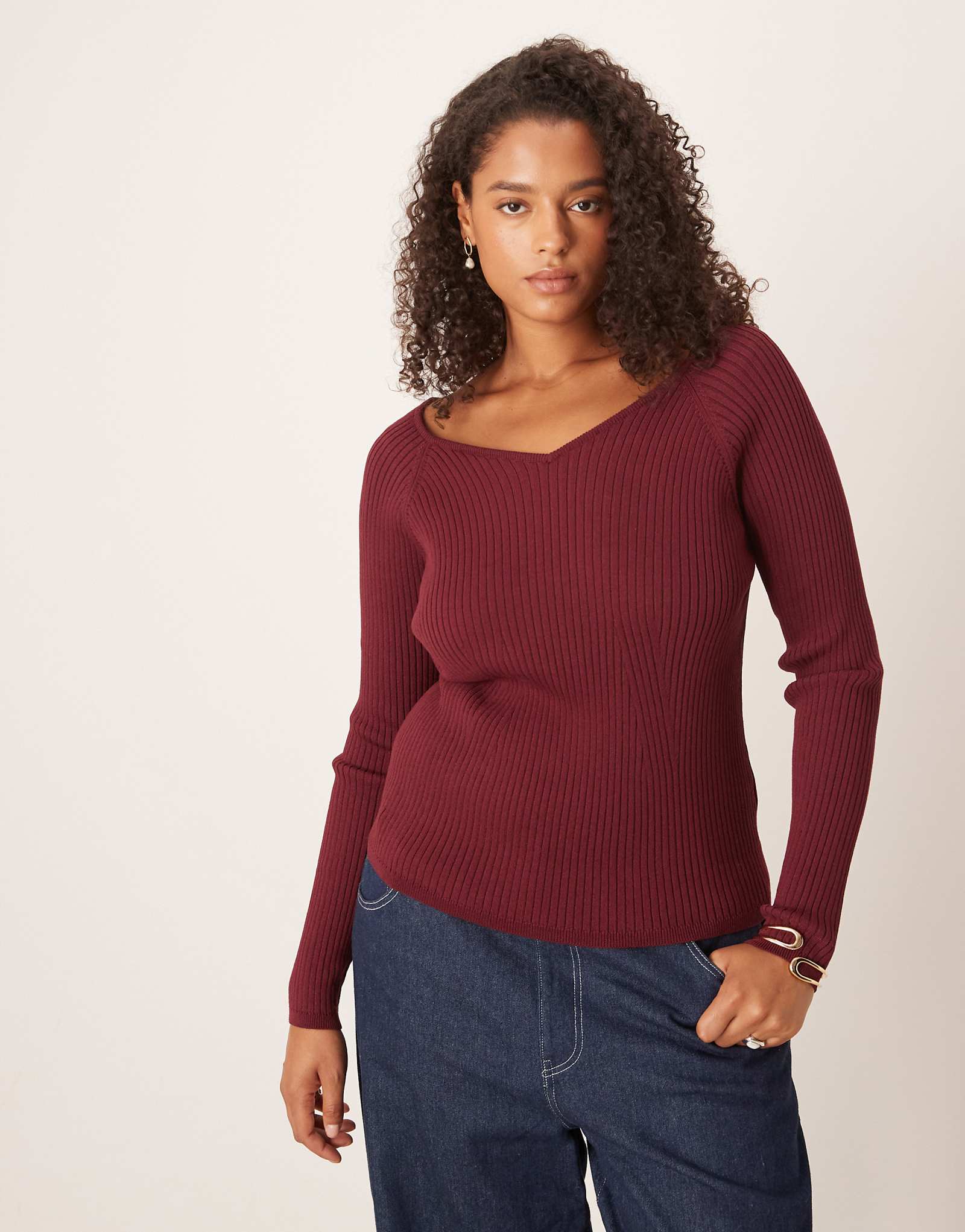 ASOS DESIGN Curve V- burgundy 2890₽