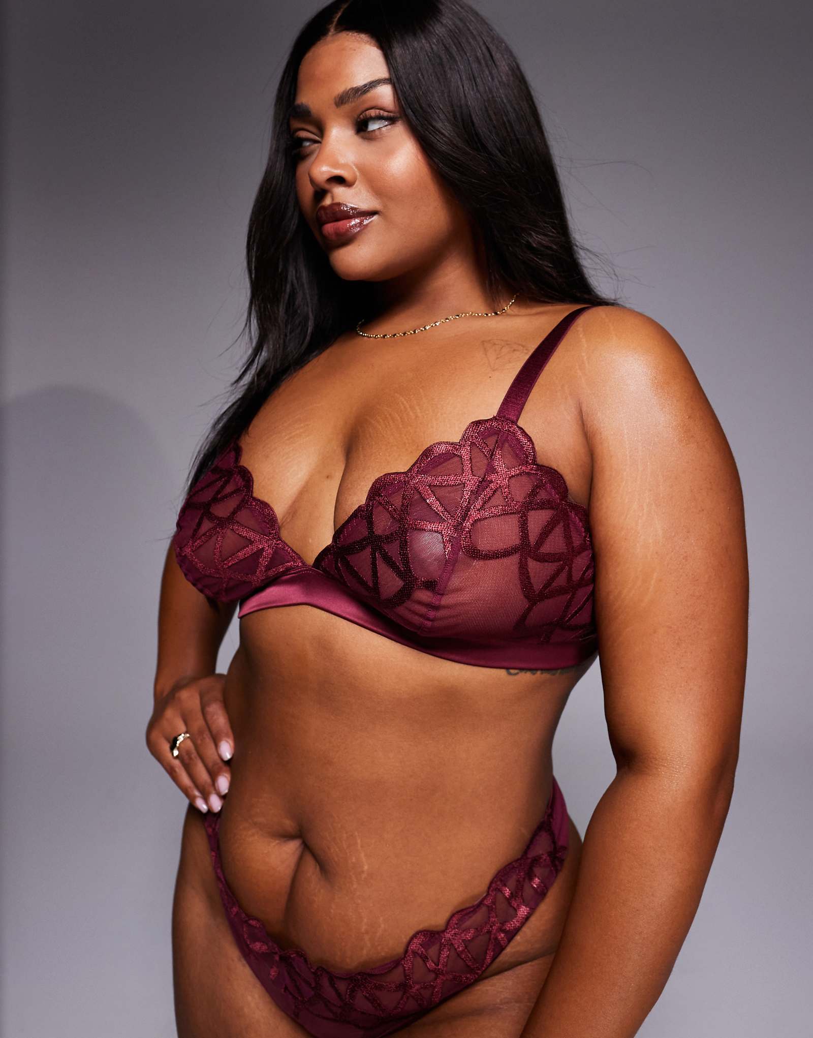 ASOS DESIGN Curve Simone premium burgundy 2990₽