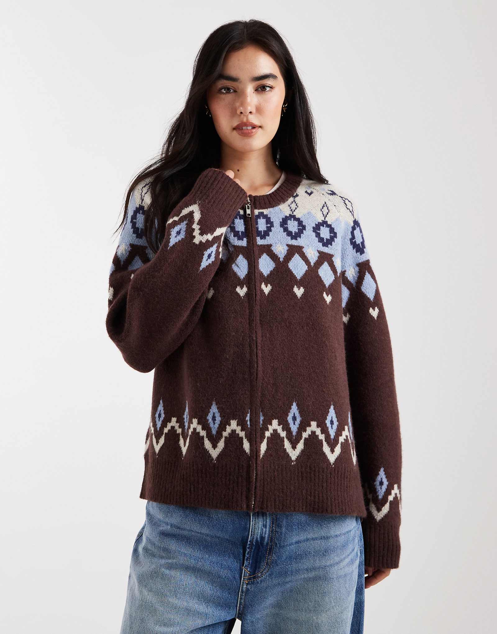 Daisy Street fairisle cocoa 12090₽