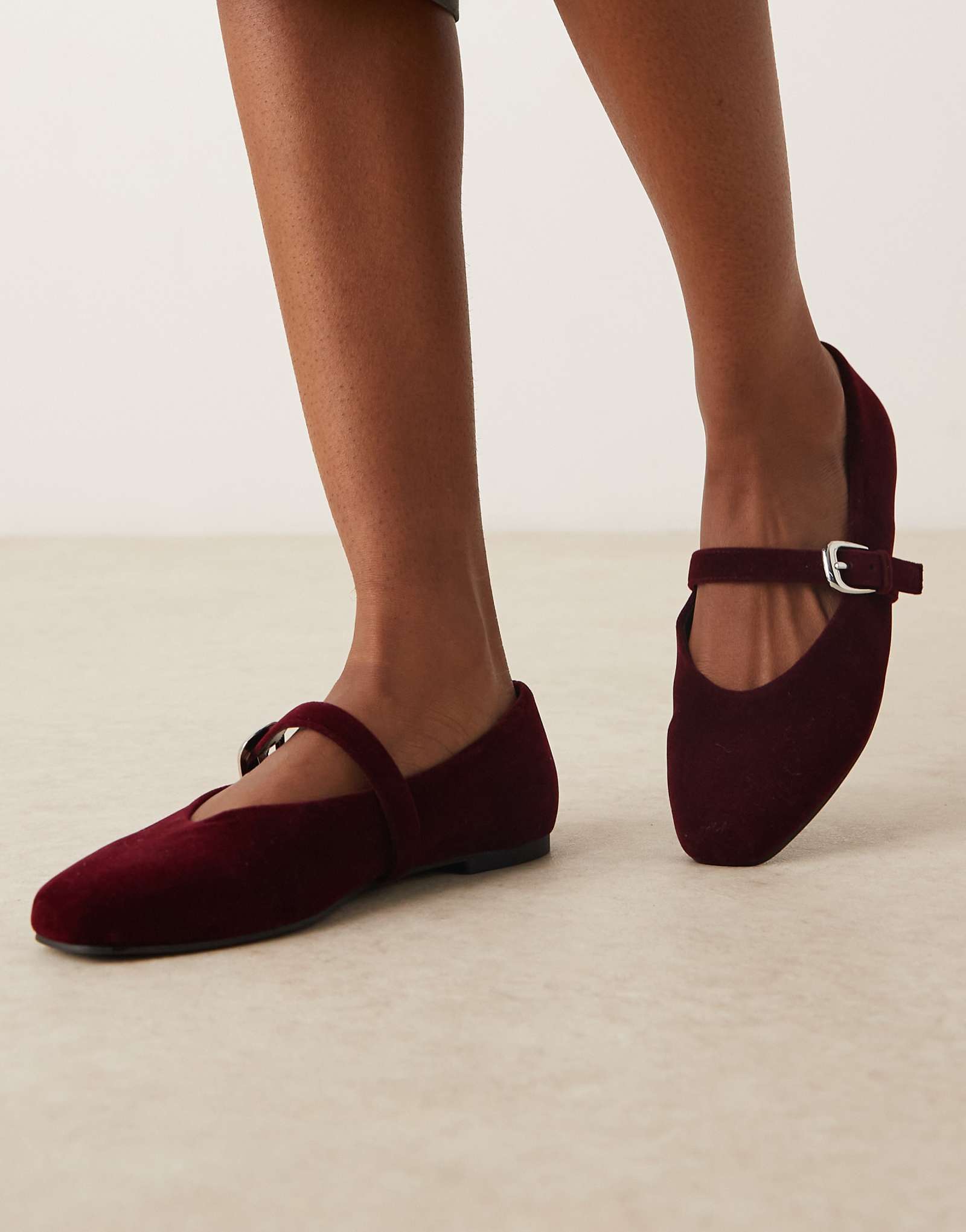 Leah mary jane    ASOS    burgundy velvet