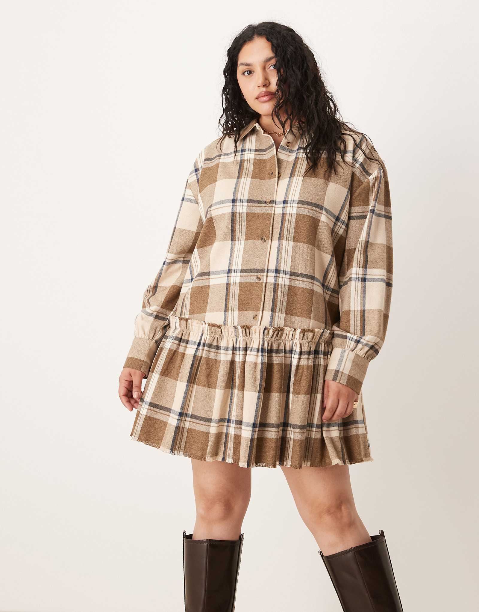-- ASOS DESIGN Curve tonal tan plaid 4190₽