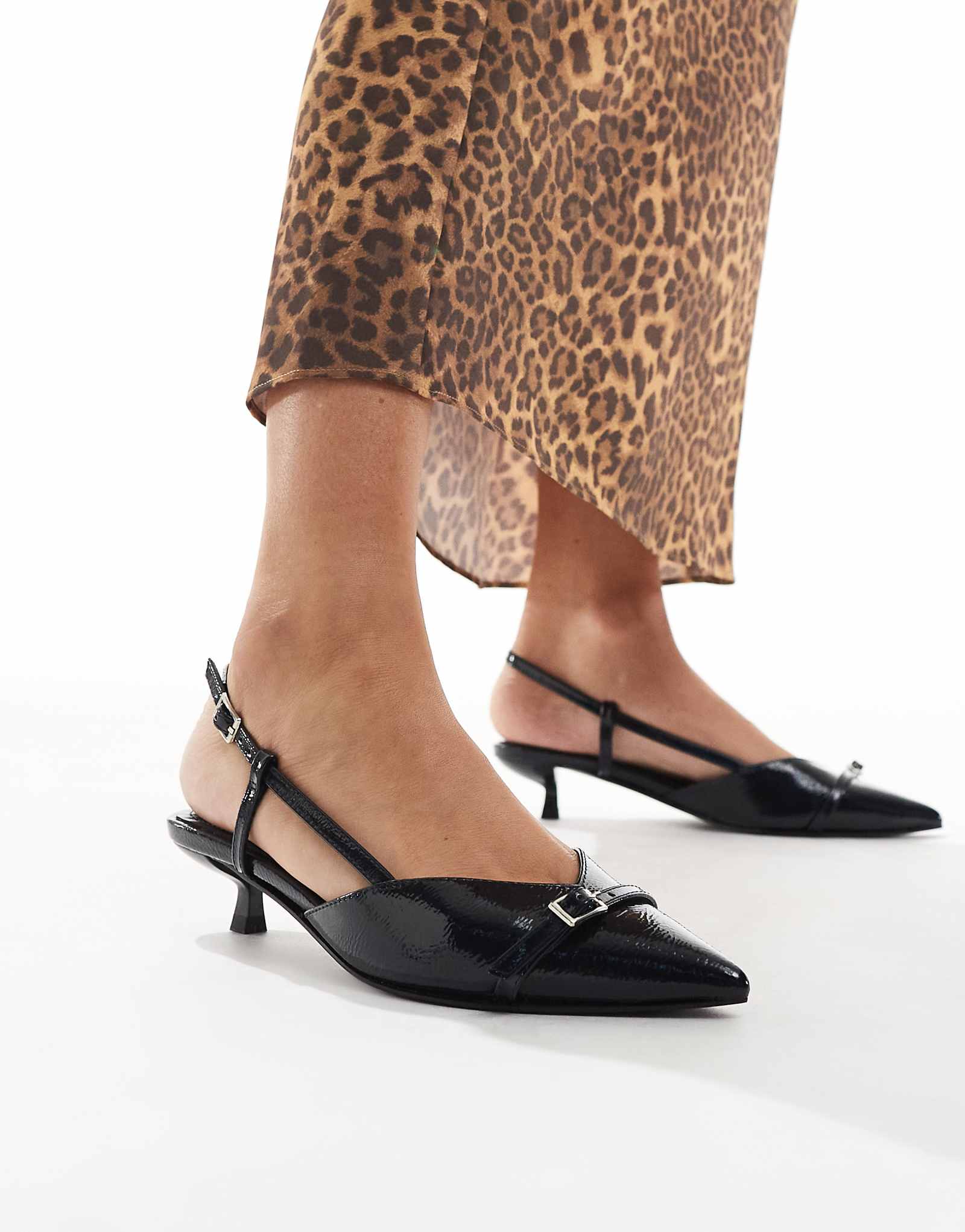 -     Schuh Sybill kitten     navy patent