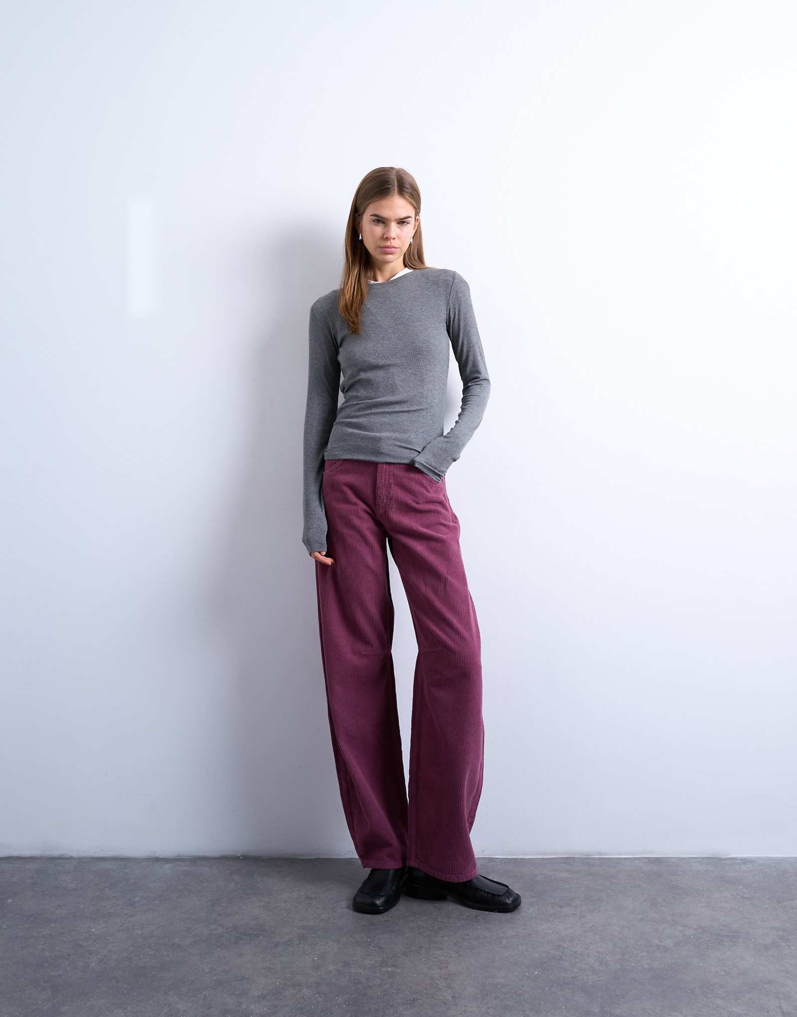 Topshop barrel leg purple corduroy 8290₽