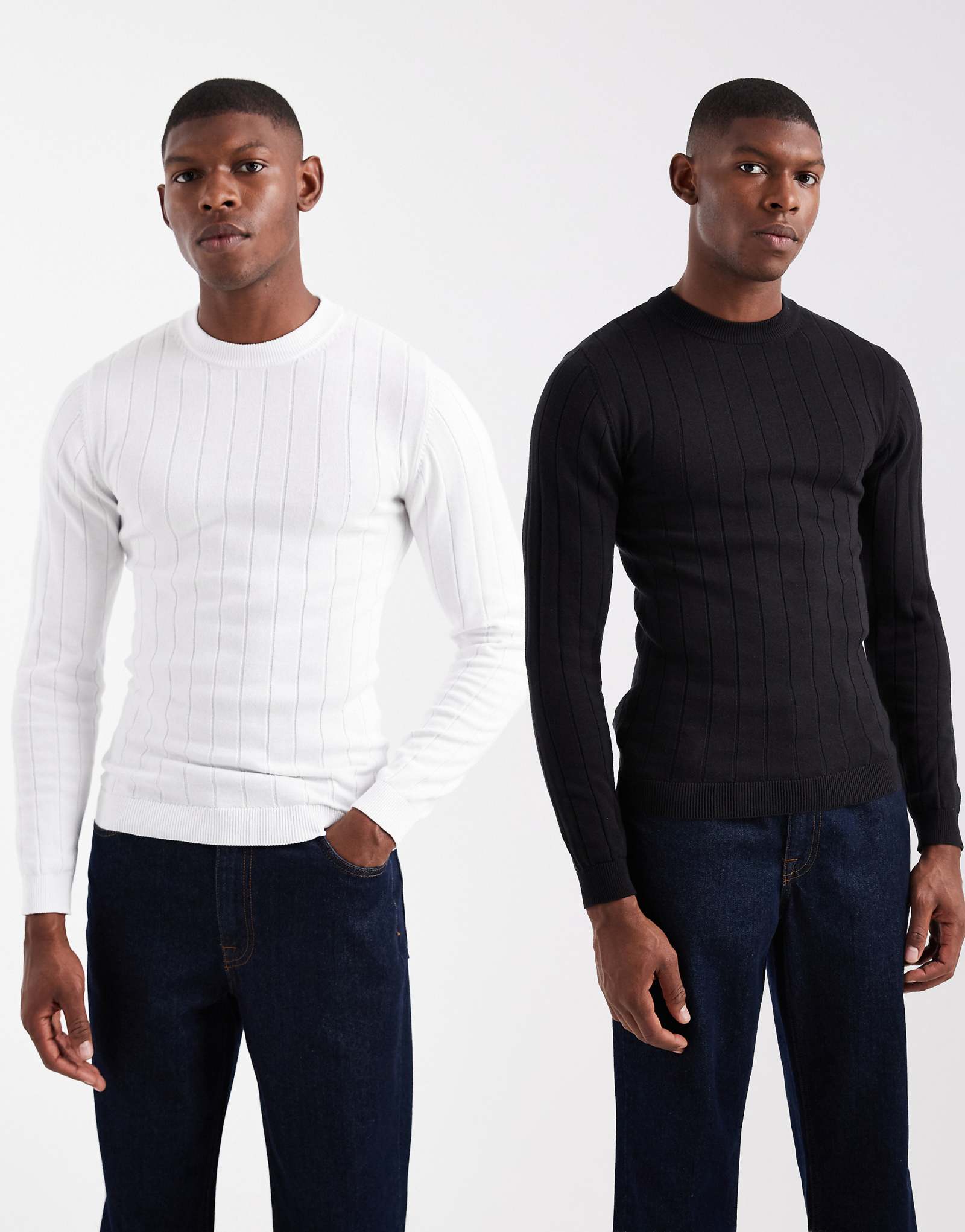 ASOS DESIGN - 2 muscle fit blackoff white 9890₽