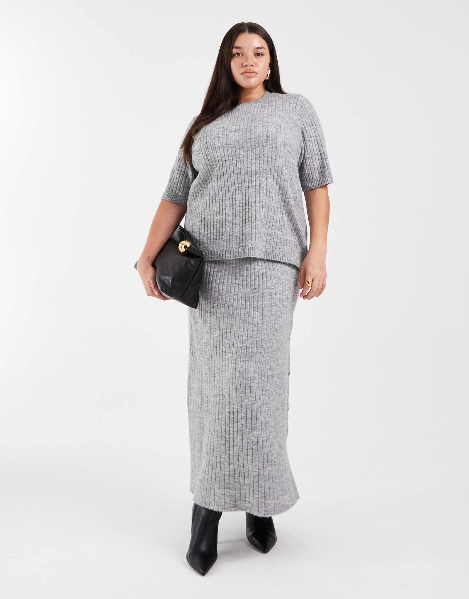 - Vero Moda Curve rib - light gray melange 5590₽