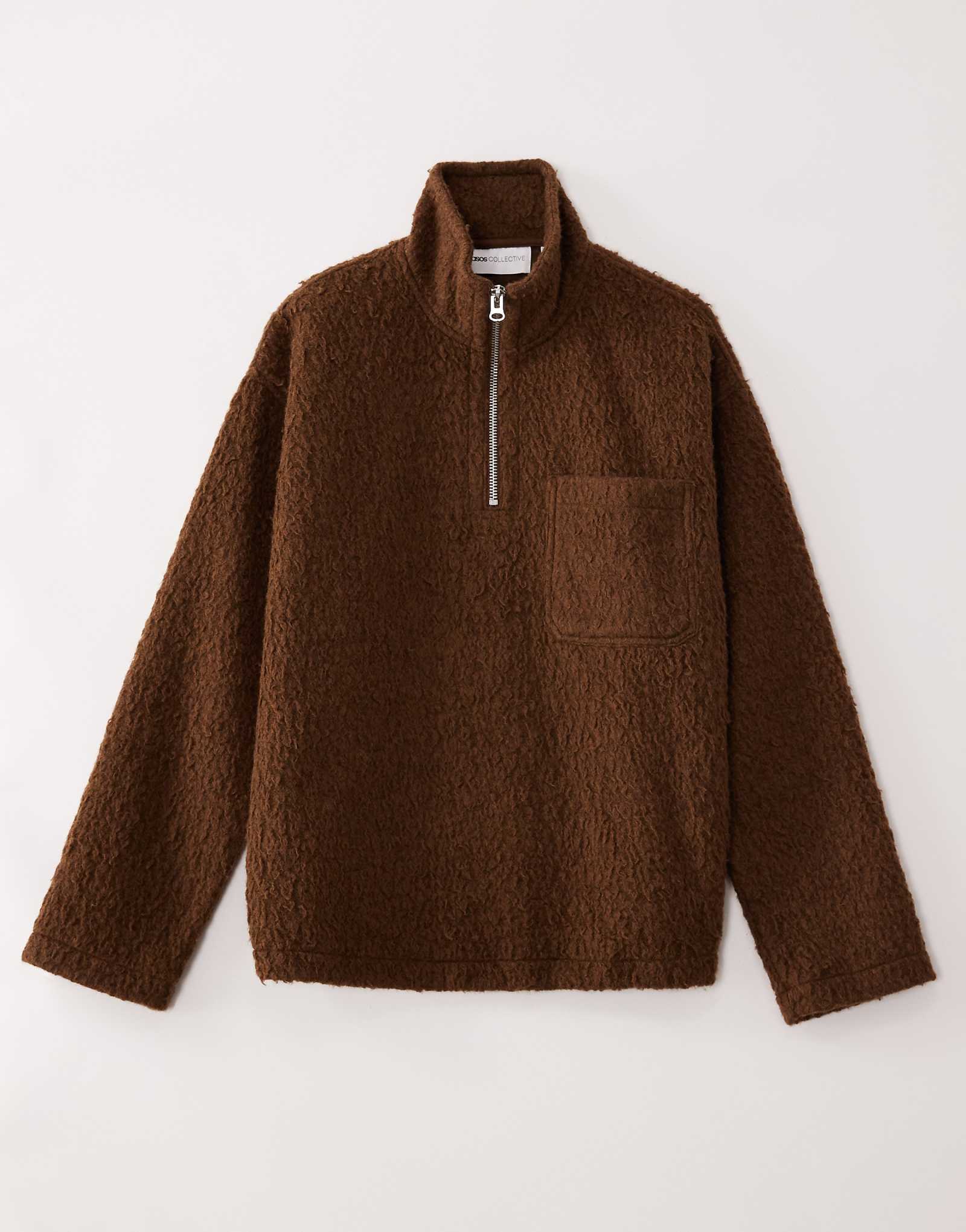 ASOS COLLECTIVE AC-T-2573 - borg quarter brown 10490₽