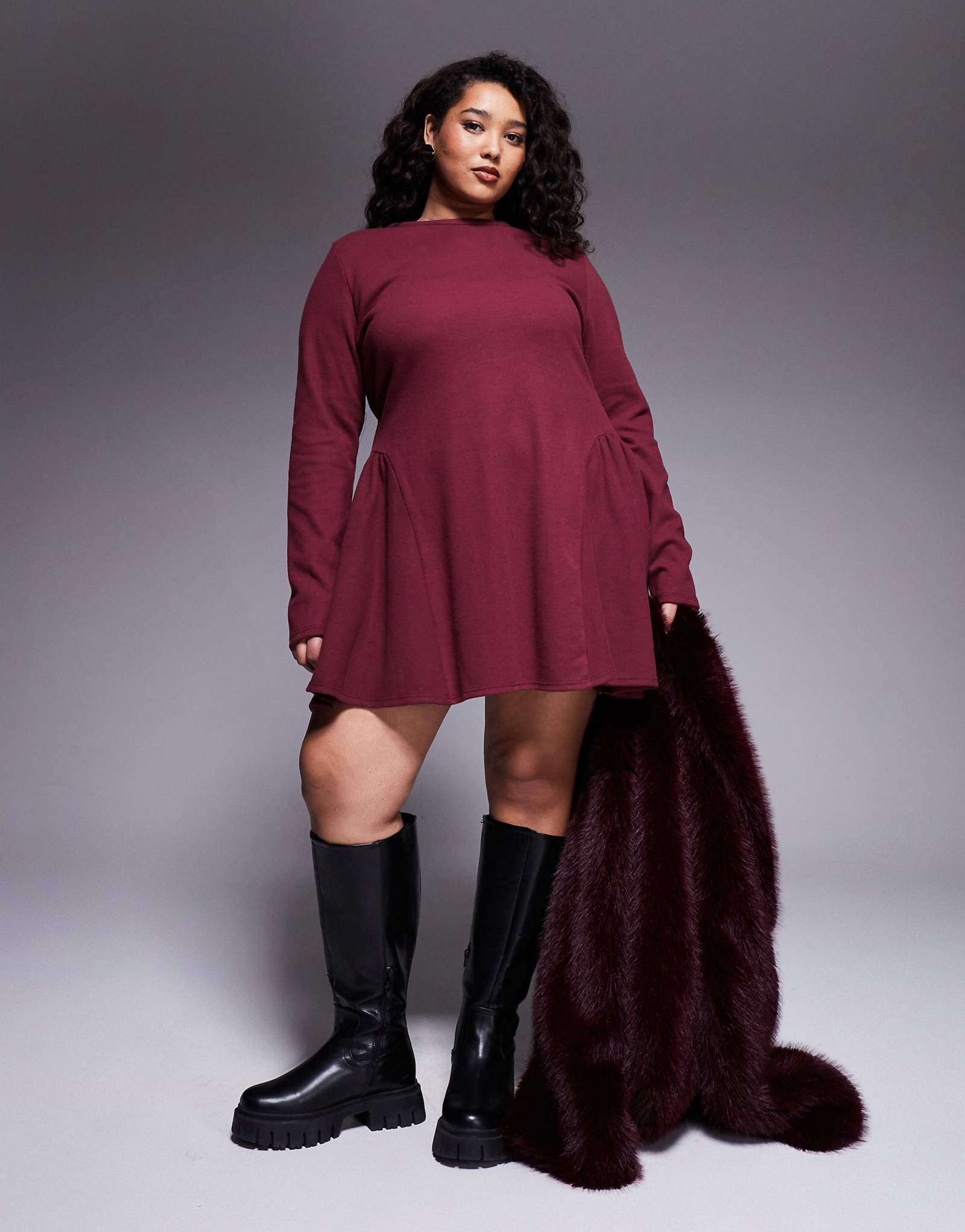 - ASOS DESIGN Curve       godets   burgundy