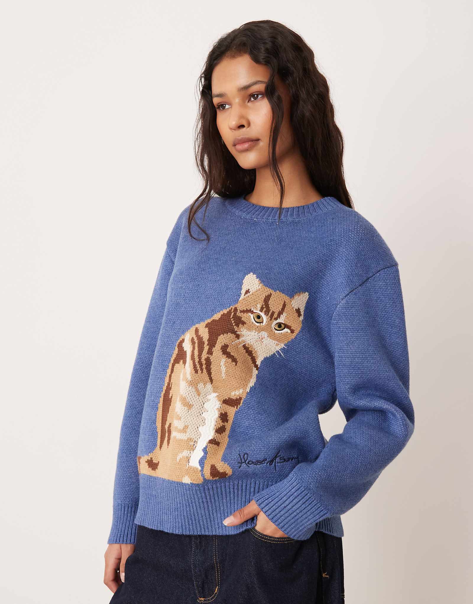 House of Sunny ginger cat mid blue 46890₽